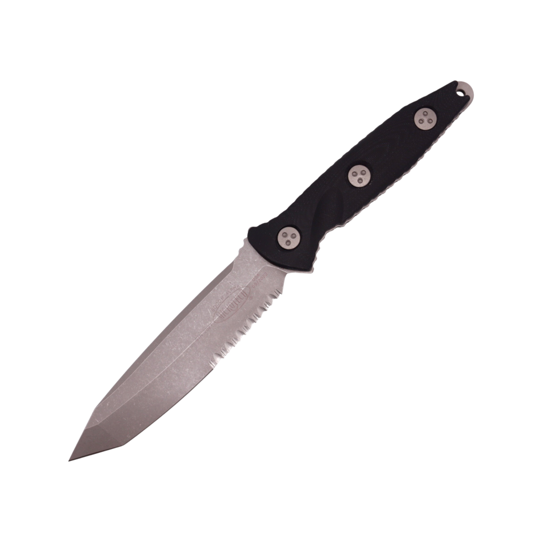 Microtech Socom Alpha Tanto Apocalyptic Tactical Knife - Premium Fixed Blade with Partial Serration