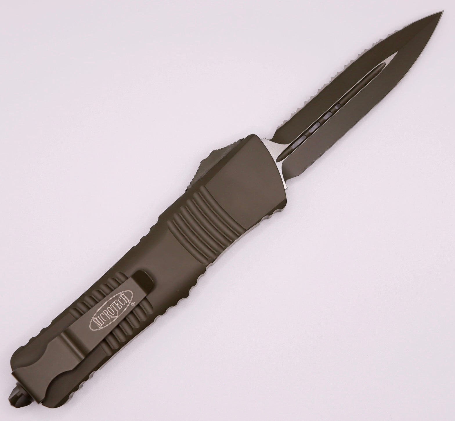 Ultimate Combat Troodon Tactical Knife - OD Green Cerakote, Double Edge Full Serrated