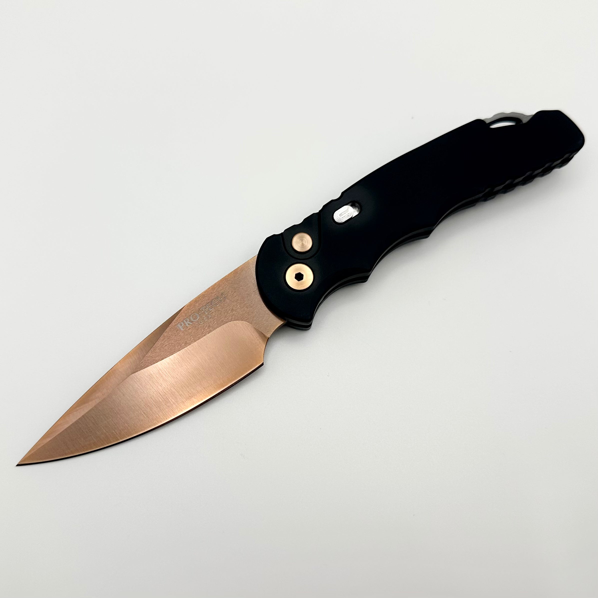 Pro-Tech TR-5 Limited Edition Automatic Knife - Rose Gold Blade & Black Handle