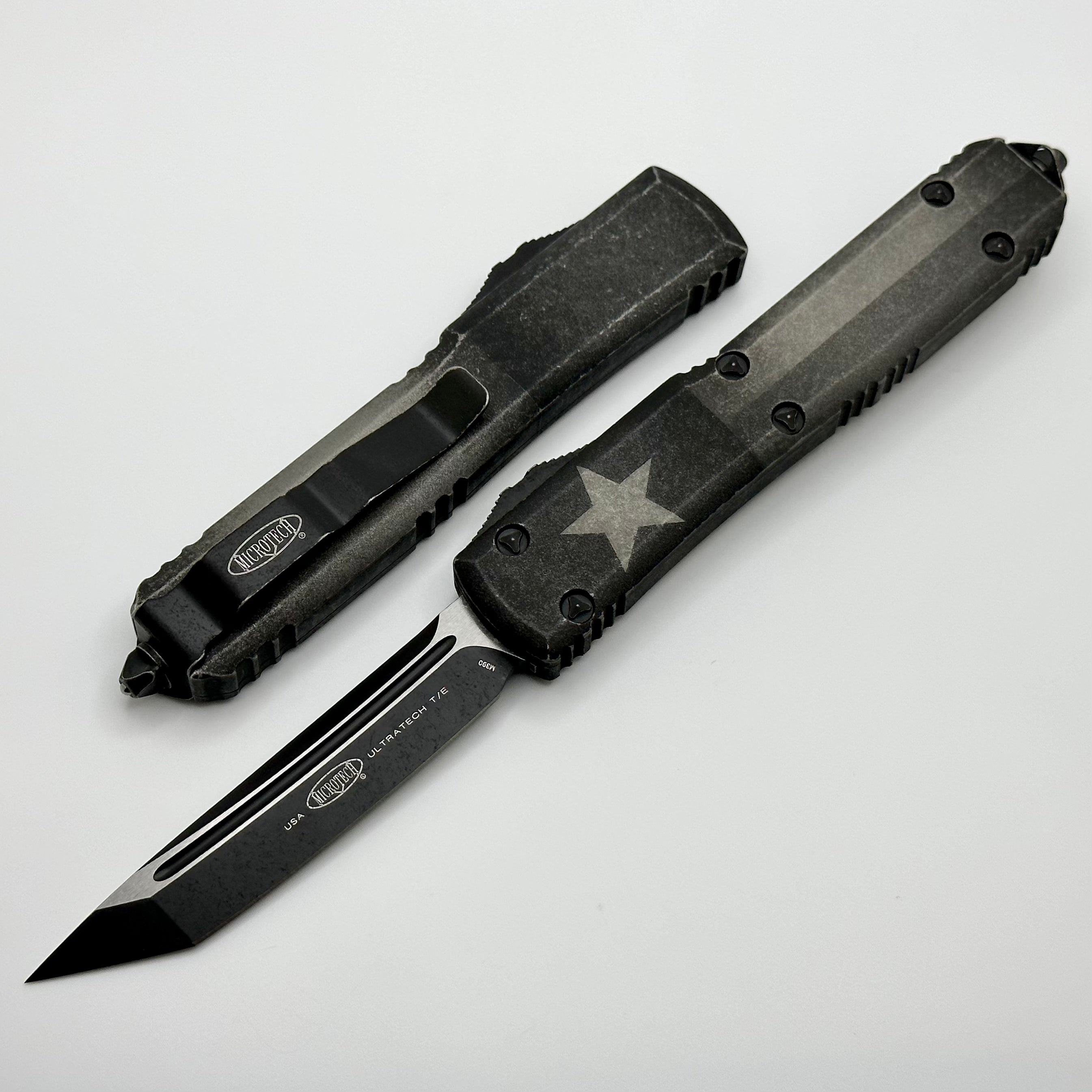 Premium Microtech Ultratech Tanto Distressed - Ultimate OTF Knife for Tactical Enthusiasts