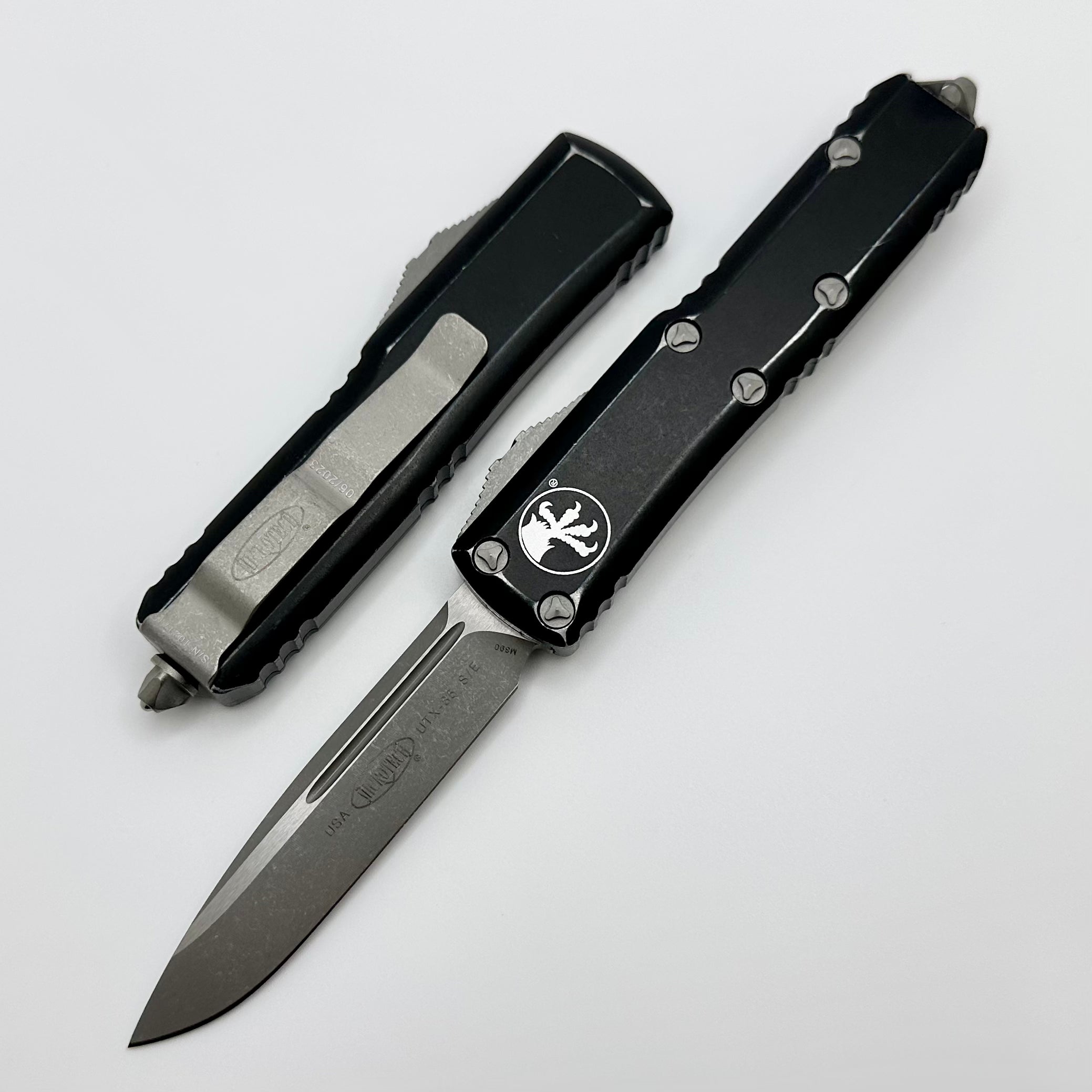 Premium Microtech UTX-85 Apocalyptic Tactical Knife - Distressed Black Finish