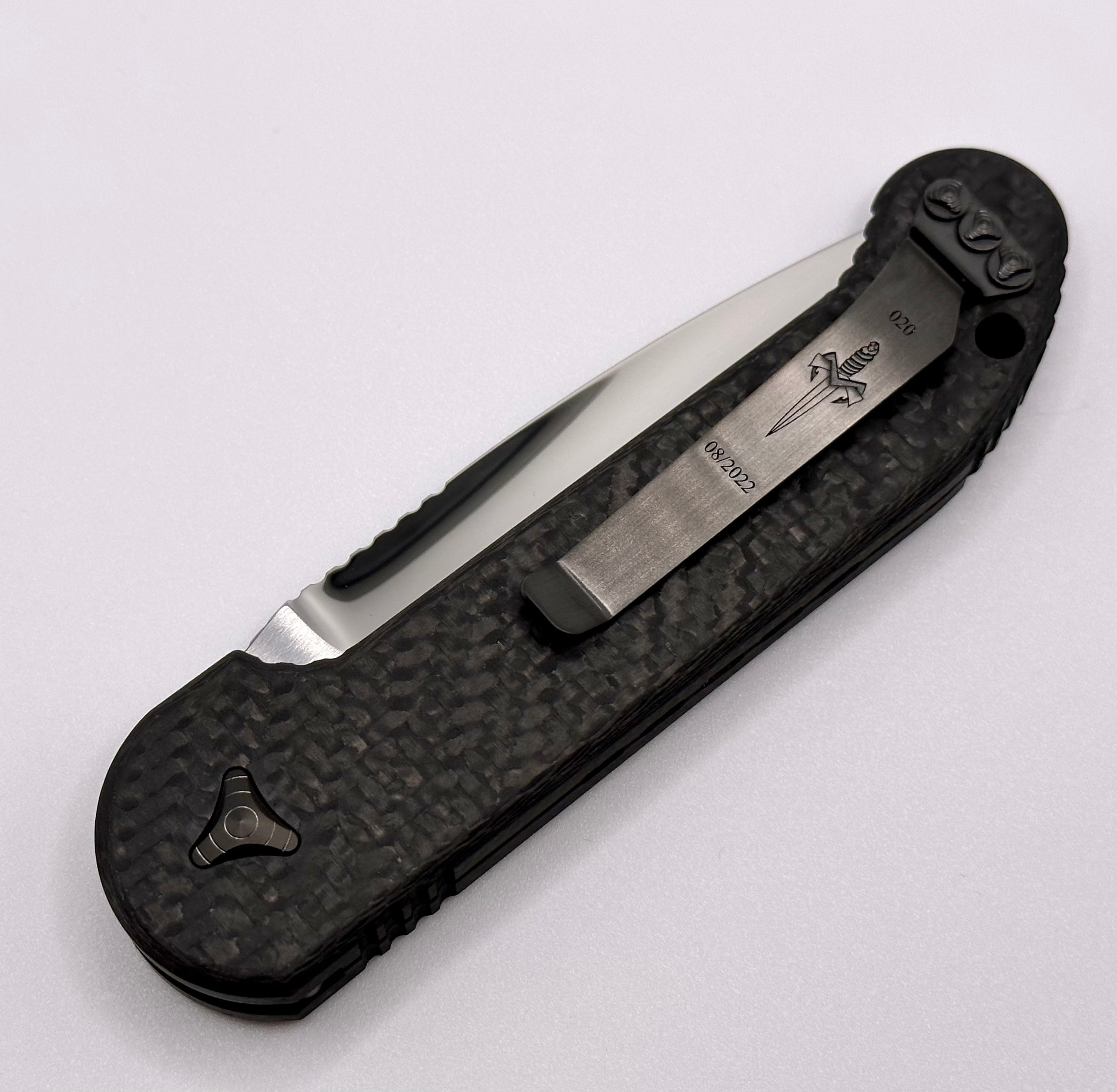 Premium Marfione Custom LUDT Knife: Mirror Polish & Carbon Fiber Handle