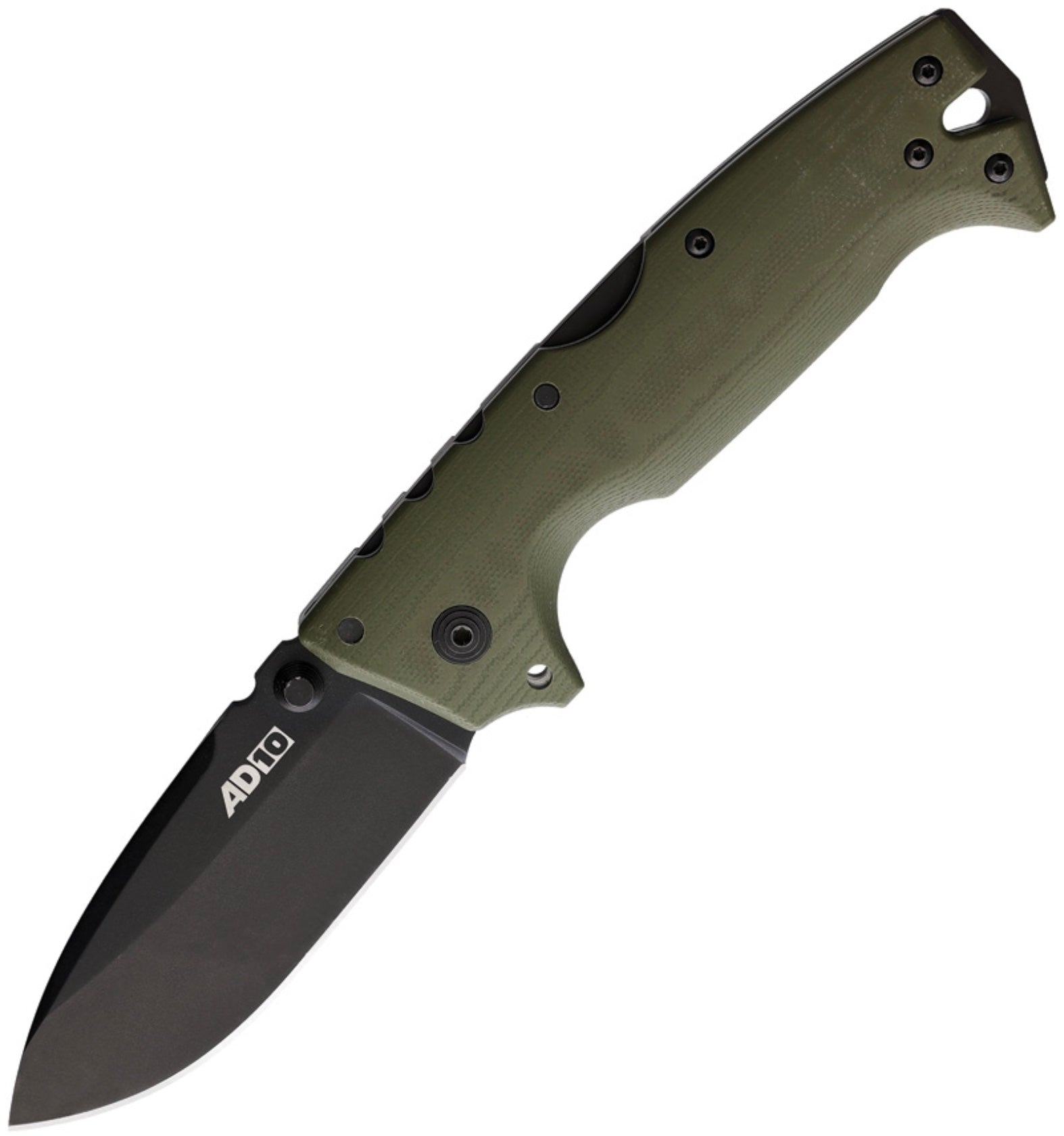 Premium Cold Steel AD-10 Tactical Folding Knife - OD Green G-10 & Black S35VN