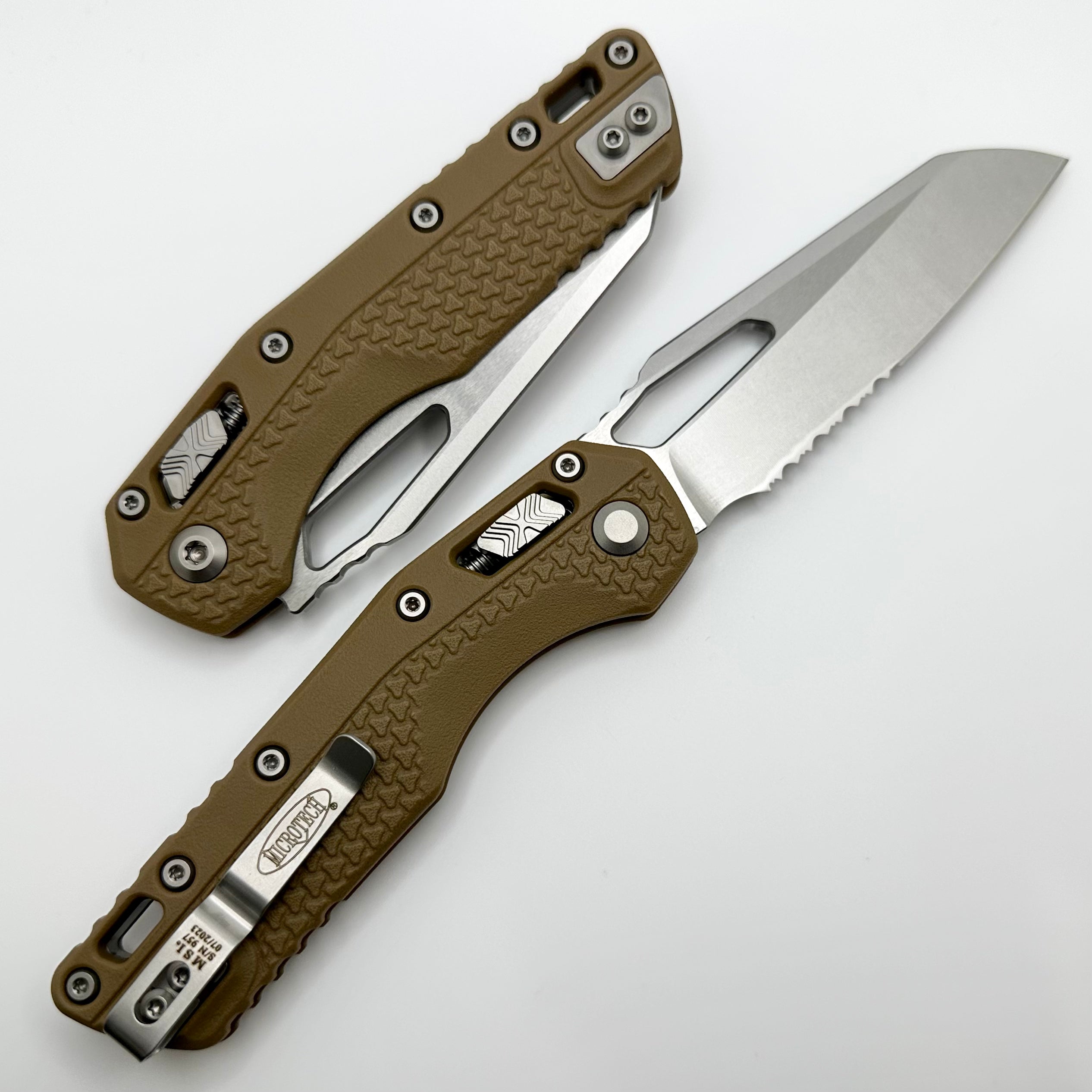 Microtech MSI RAM-LOK Folding Knife - Dark Earth Polymer, Partial Serrated M390MK Blade