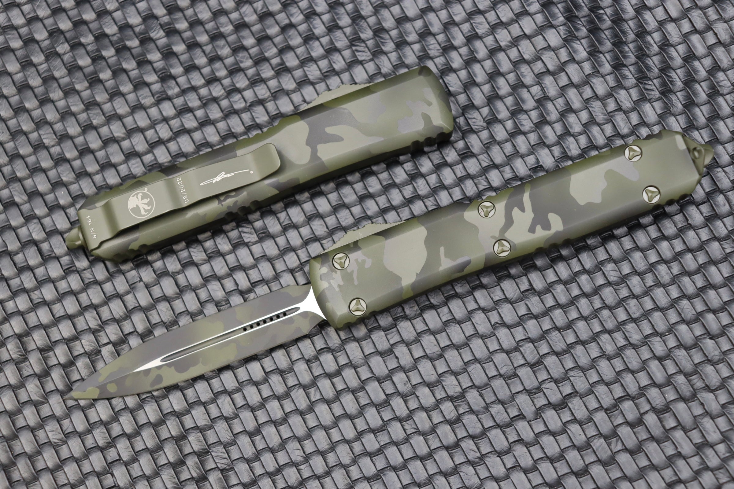 Microtech Ultratech Premium OTF Tactical Knife - OD Green Camo