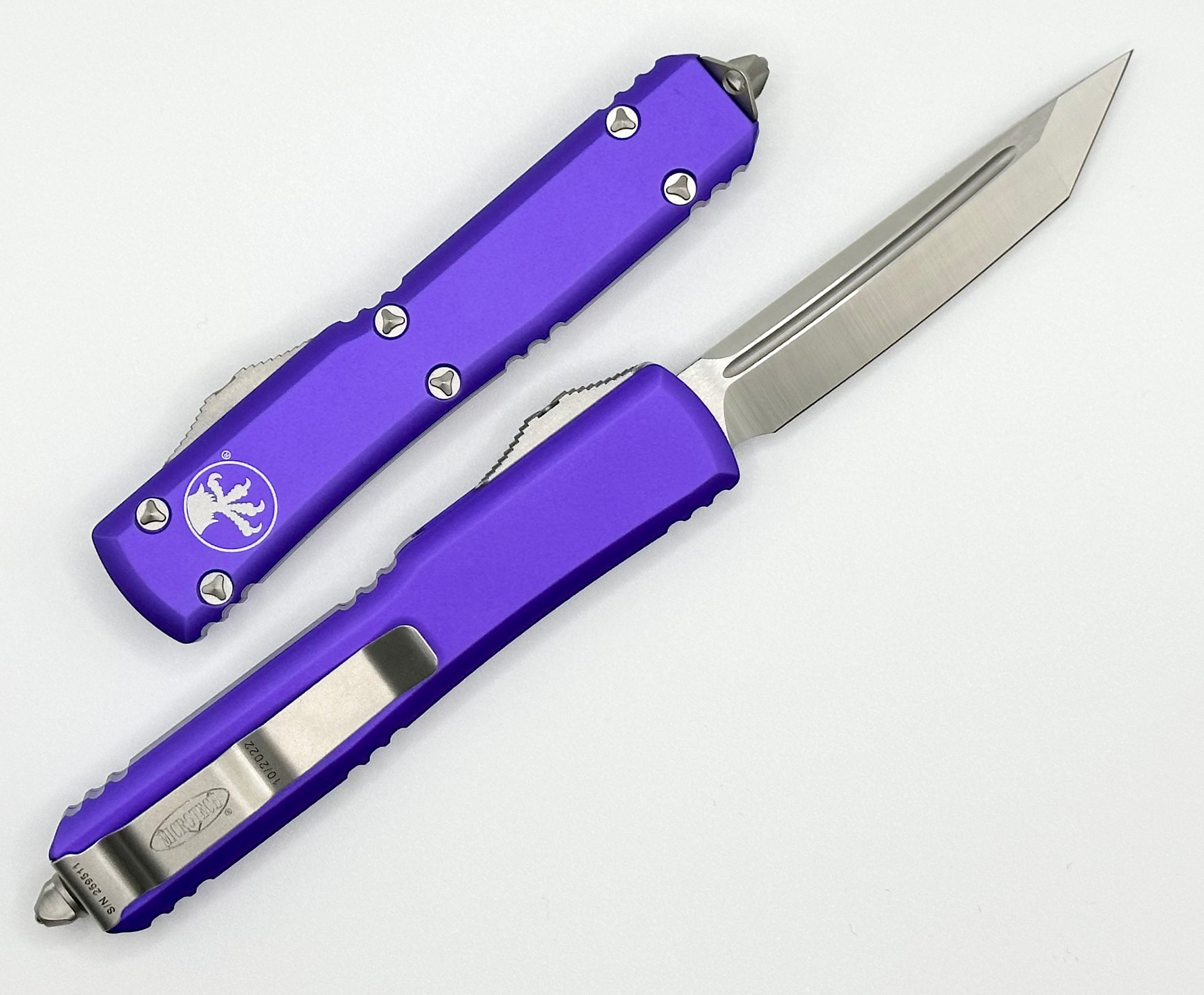 Microtech Ultratech Tanto Satin & Purple Premium OTF Knife