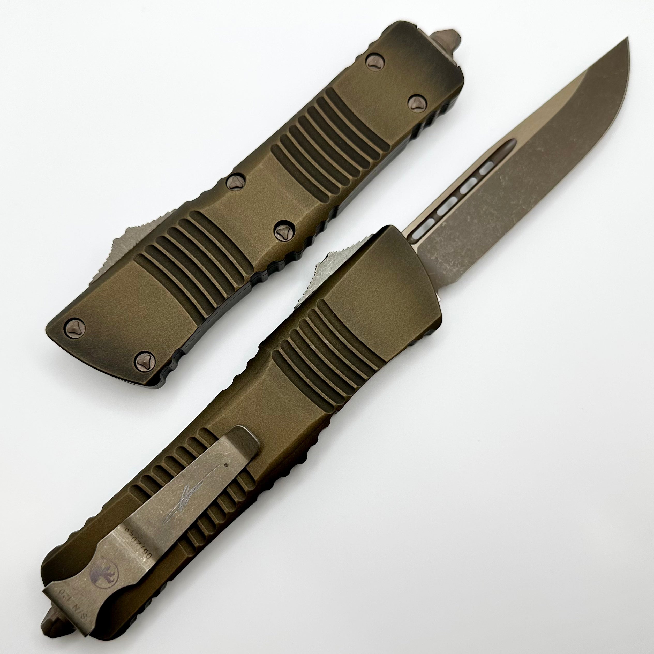 Microtech Combat Troodon - Premium Antique Bronze Apocalyptic Series