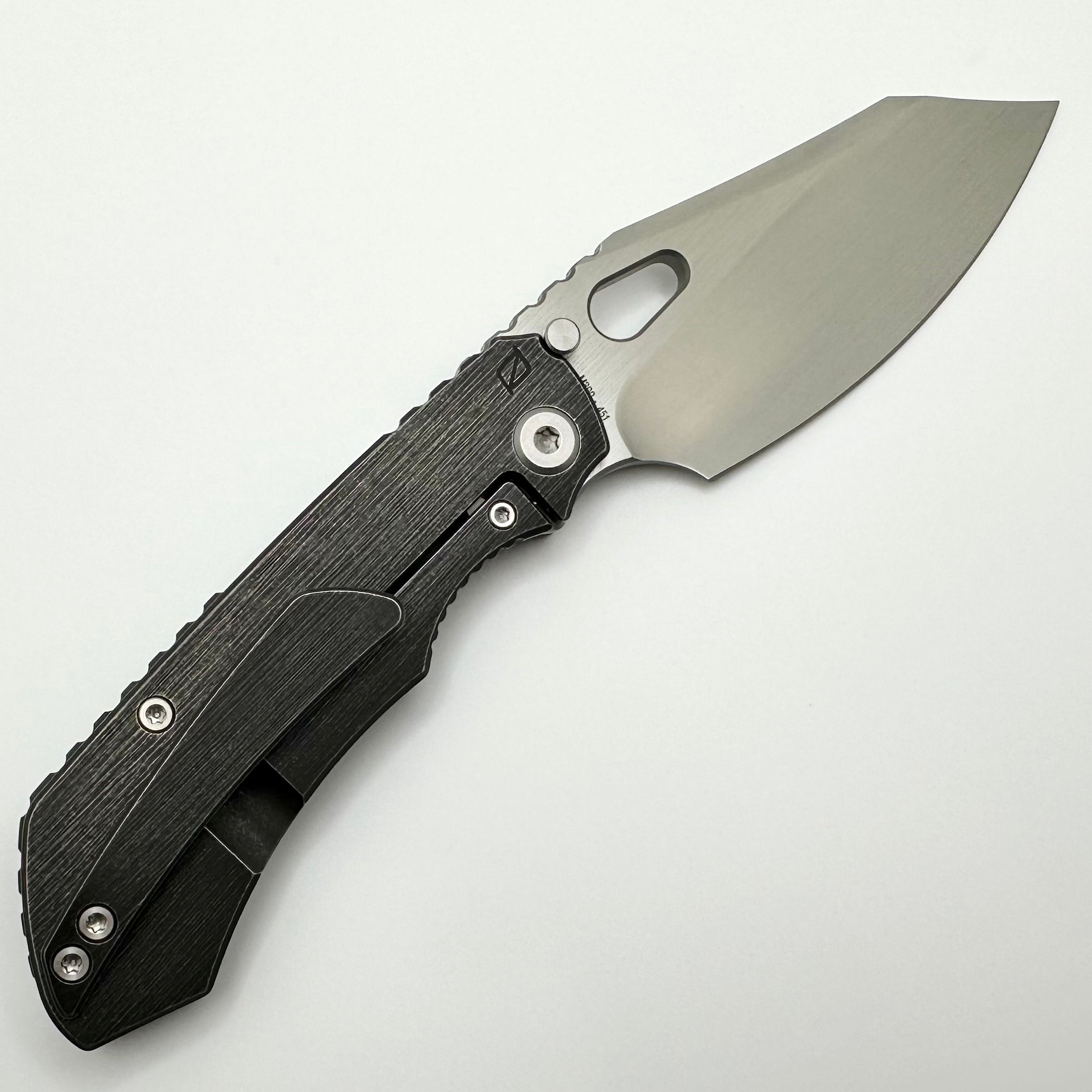 Premium Custom Knife Factory Evo 3.0C Dark Titanium - M390 Blade, Hand Satin Finish