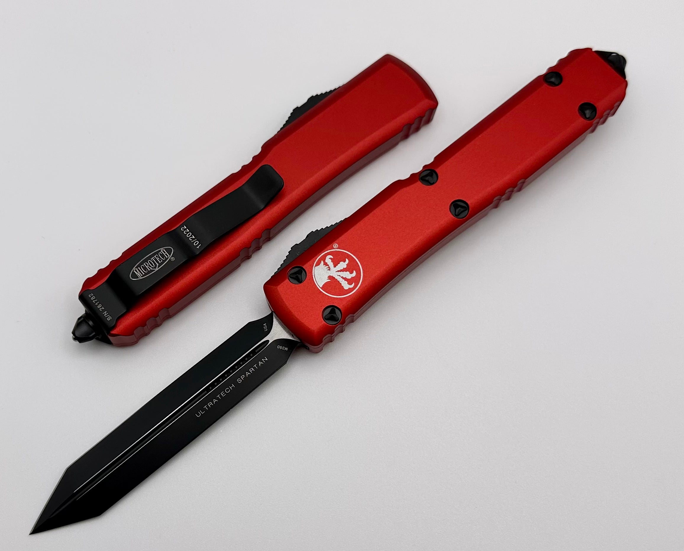 Microtech Ultratech Spartan Black & Red OTF Knife - Premium Tactical Blade