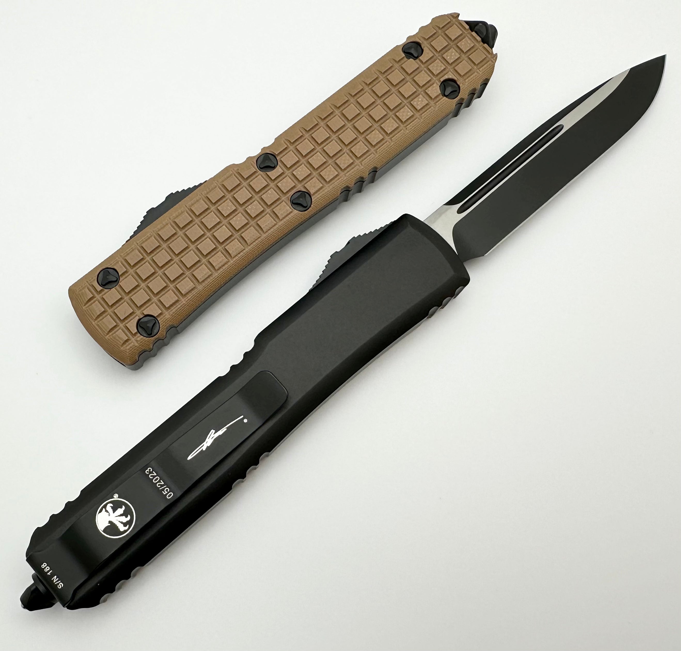 Microtech Ultratech Tactical OTF Knife - Premium Tan G-10 Handle, M390 Blade