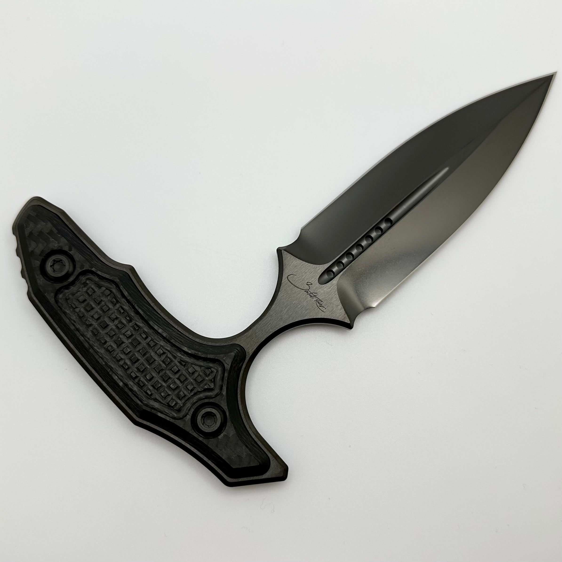 Marfione Custom Knives Hypnotic DLC Stonewash M390 & Carbon Fiber - Ultimate Tactical Blade