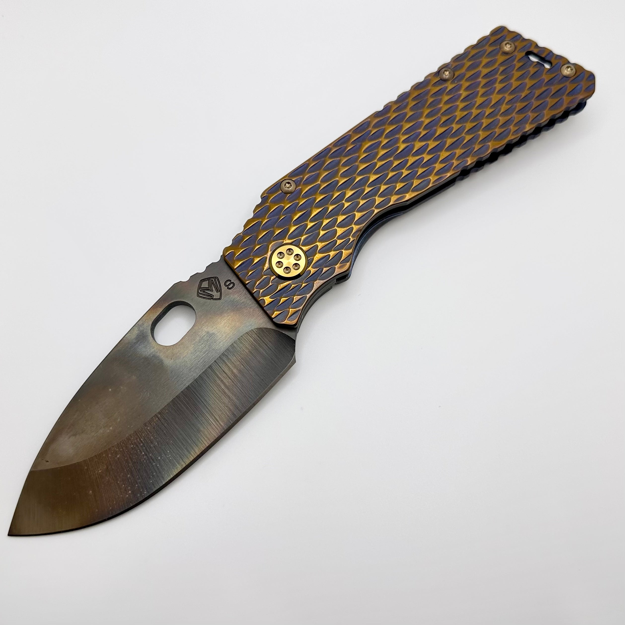 Medford TFF-1 S35VN Vulcan & Violet Premium Folding Knife with Bronze Dragon Skin Handles