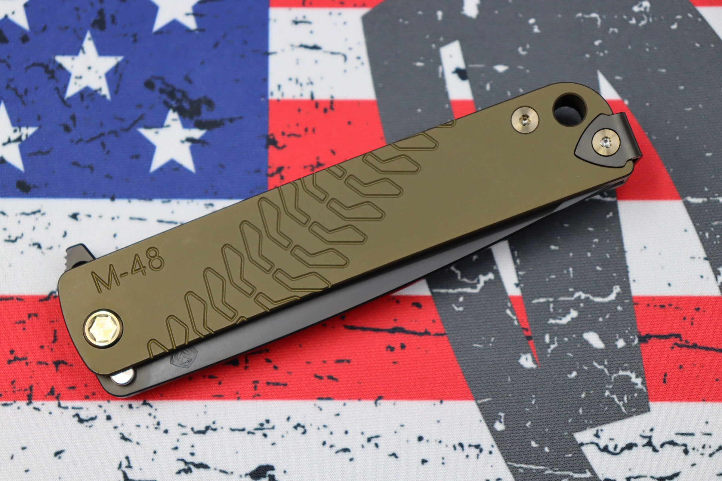 Medford M-48 Mustard Green Tactical Knife - Premium Aluminum Handle with PVD Coating & S35VN Blade