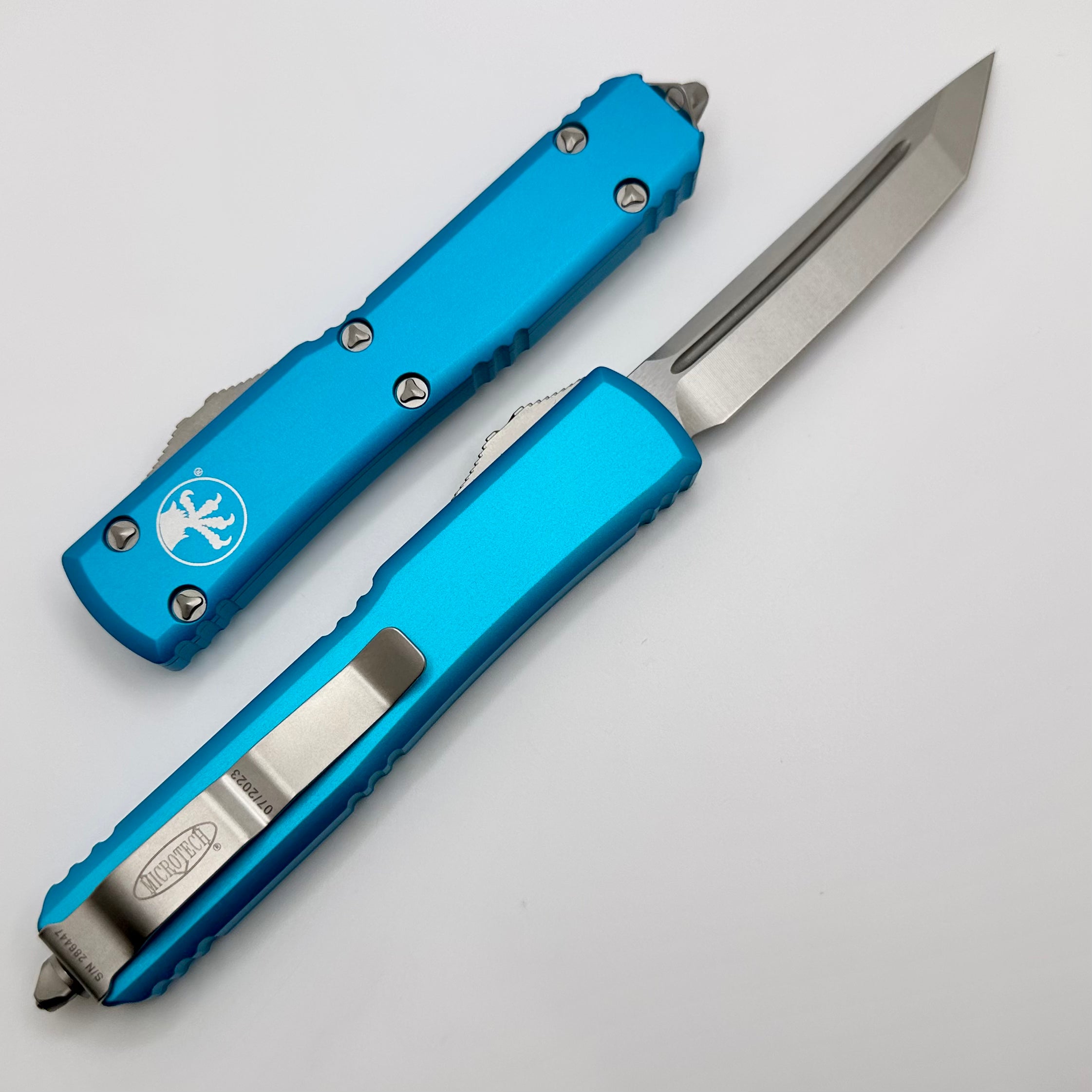 Microtech Ultratech Tanto T/E Stonewash Knife - Premium Turquoise Edition