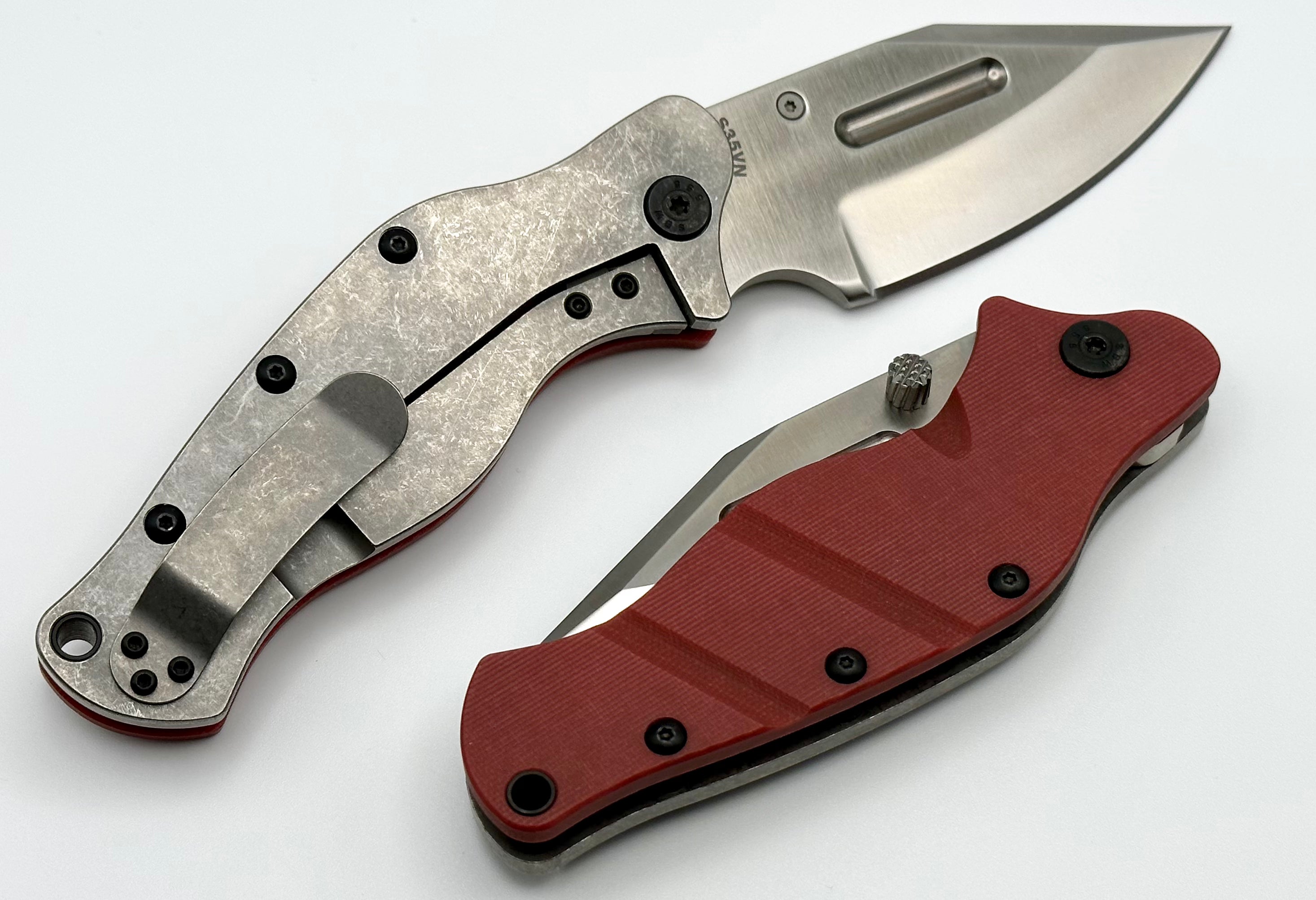 Sniper Bladeworks LPC Red G-10 & Satin S35VN - Ultimate Tactical Folder