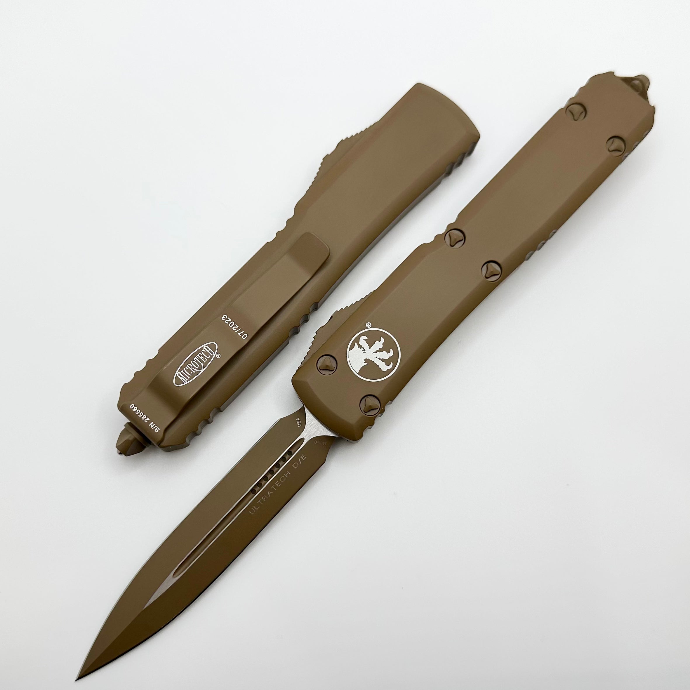 Microtech Ultratech Premium Cerakote Tan Double Edge Knife