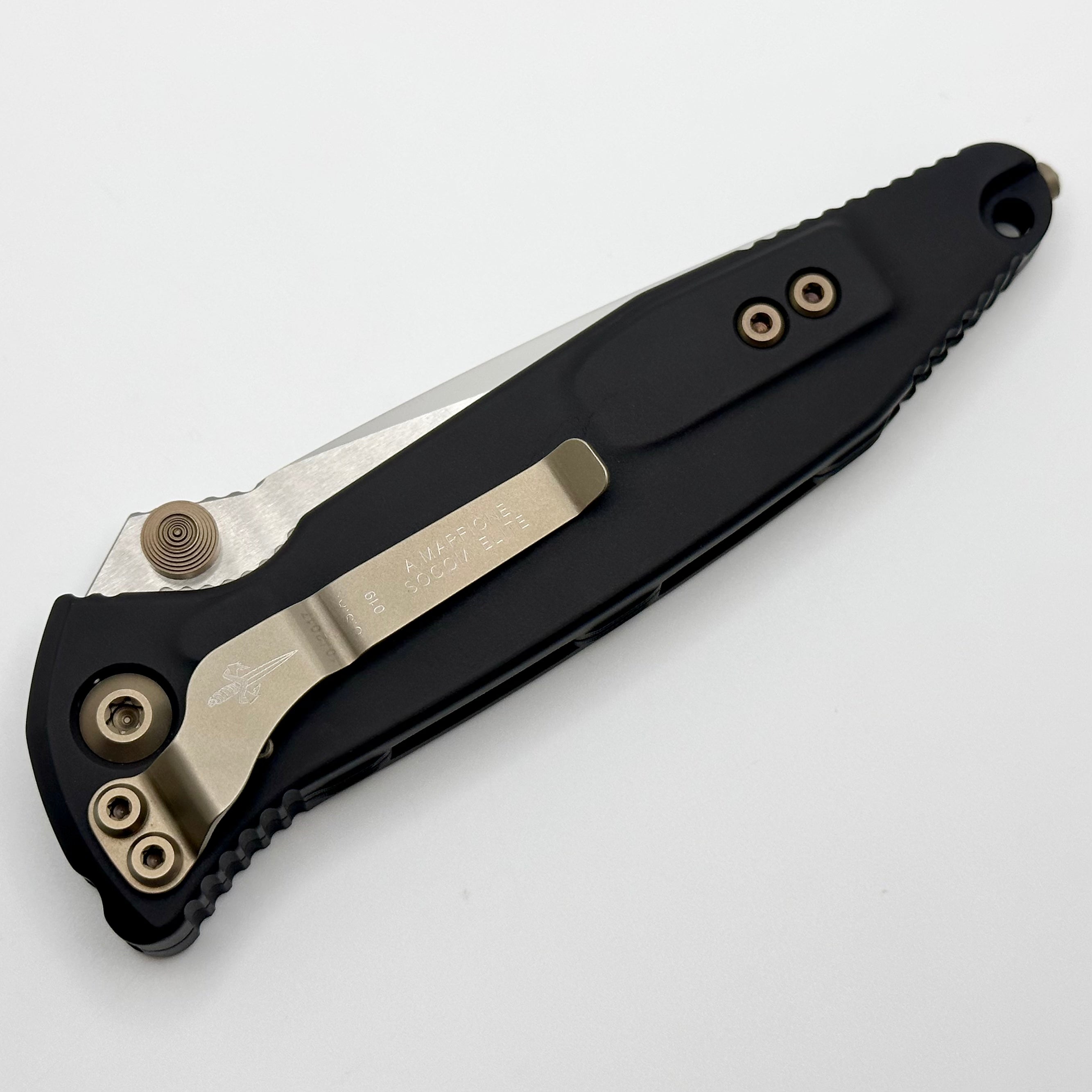 Premium Marfione Custom Socom Elite M/A Tanto Knife - Mirror Polished with Stingray Inlay & Bronze Hardware (Pre-Owned)