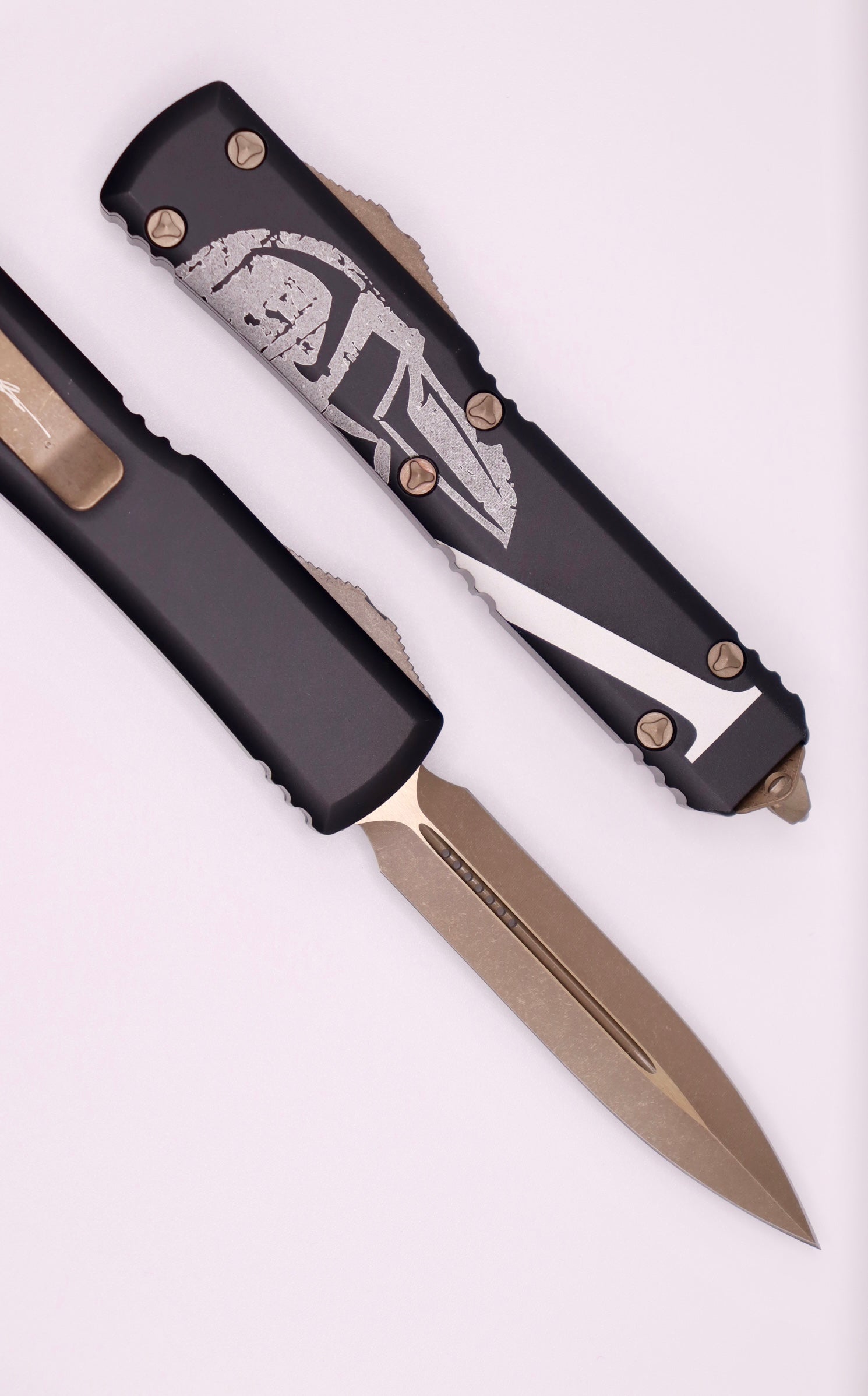 Microtech Ultratech Molon Labe Bronze Apocalyptic & Black/Bronze Signature Series - Ultimate Tactical Knife