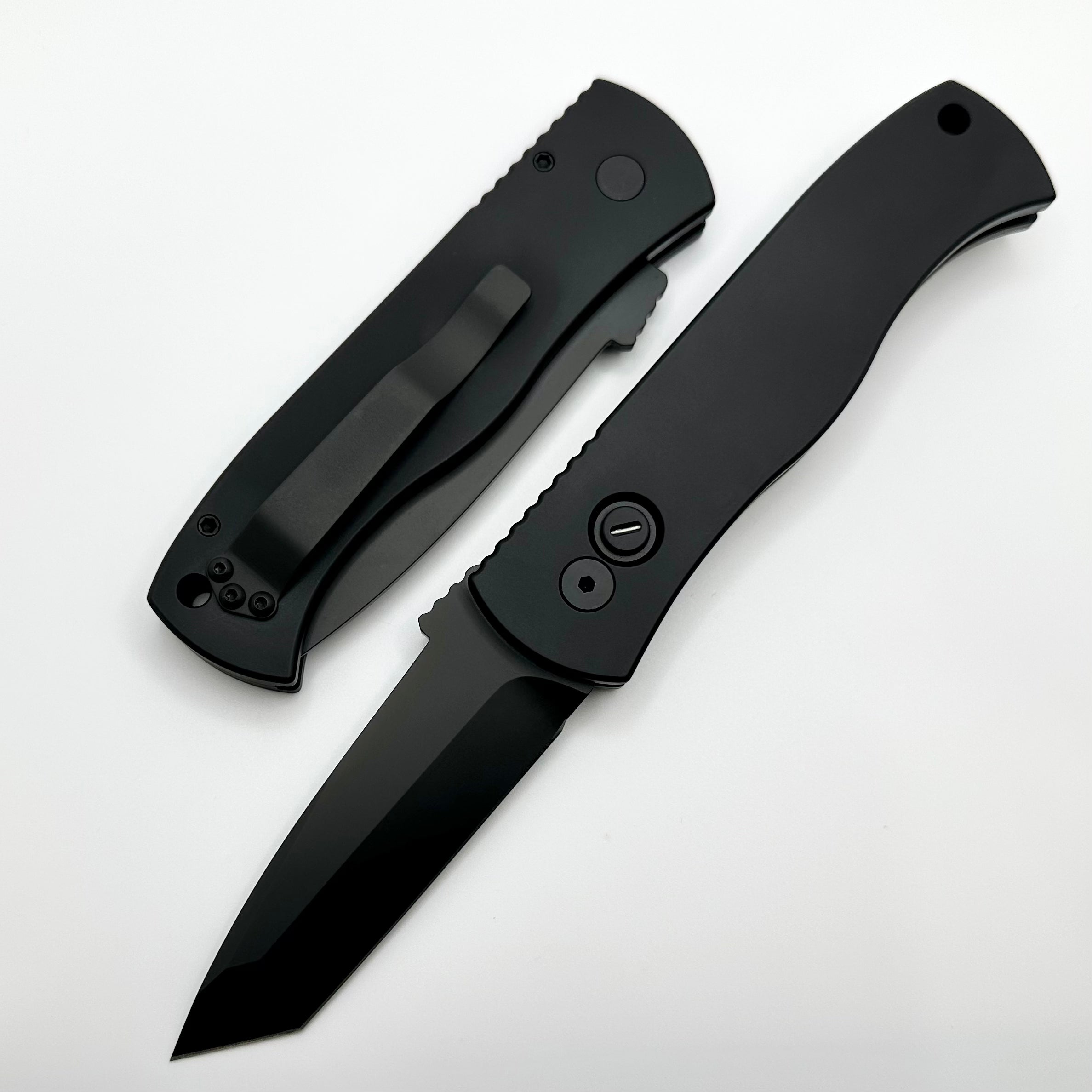 Pro-Tech Emerson CQC7 Operator Tactical Knife - Black Chisel Tanto Blade with Black Handle