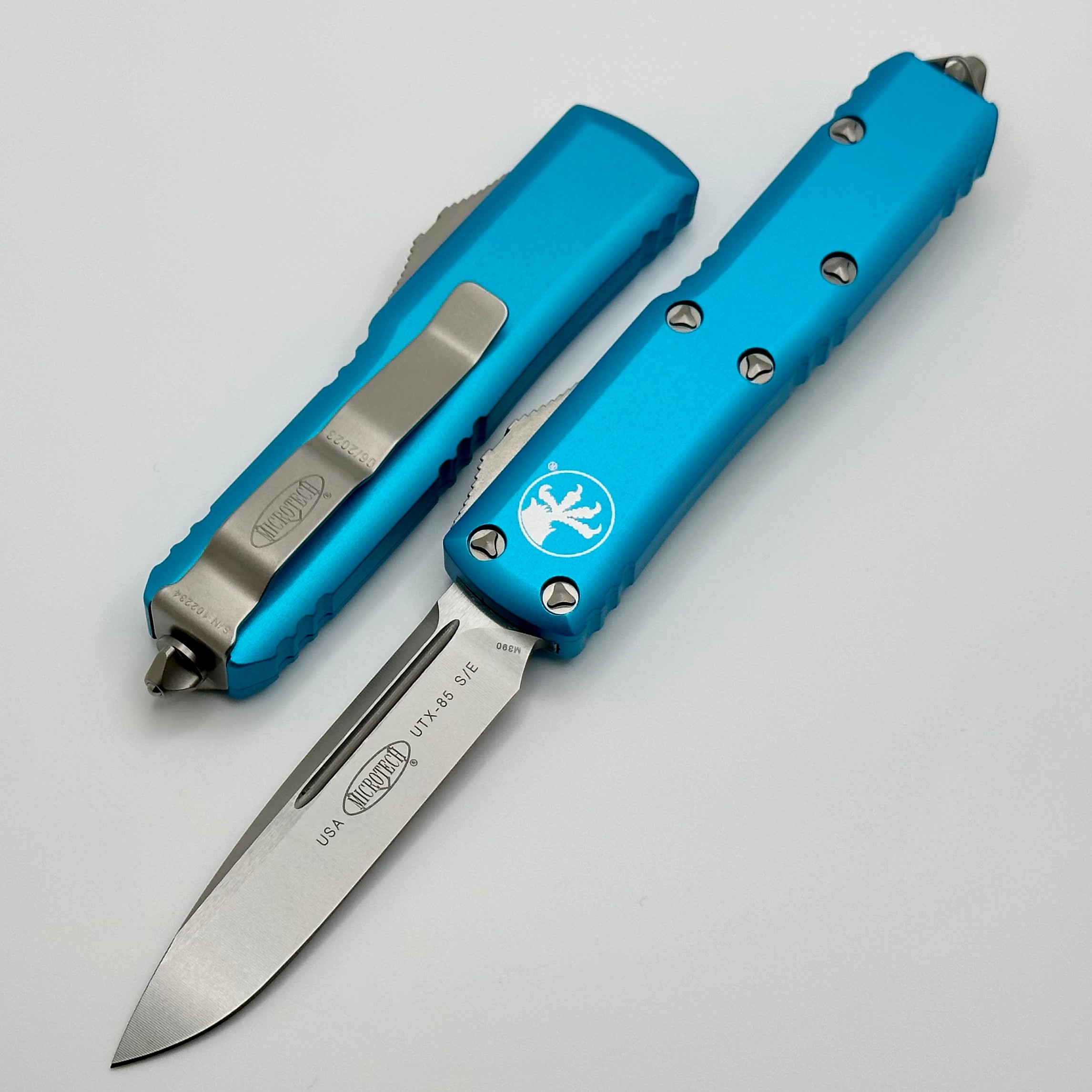 Microtech UTX-85 Premium EDC Knife - Stonewash Finish & Turquoise Handle