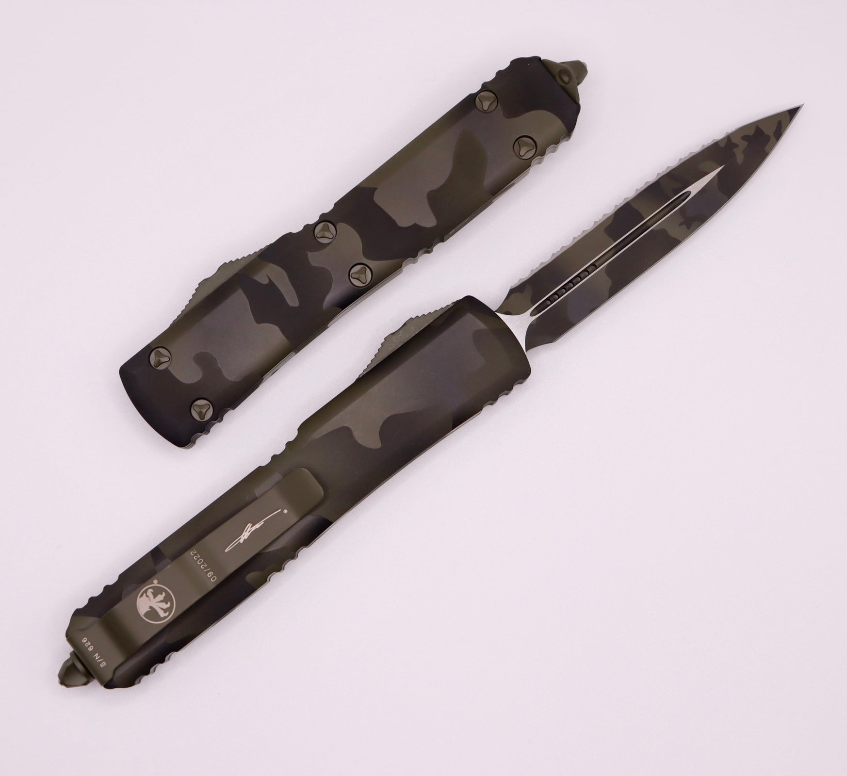 Microtech Ultratech Premium OTF Tactical Knife - Olive Camo Edition