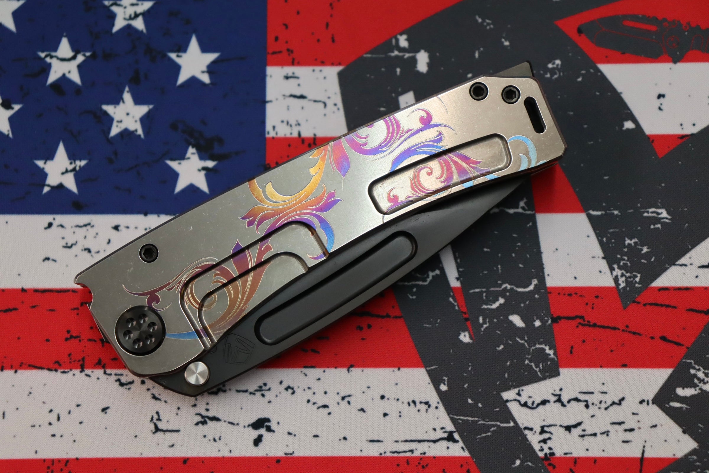 Medford Marauder H S35VN PVD Drop Point Tactical Knife with Premium Tumbled Filigree Handles