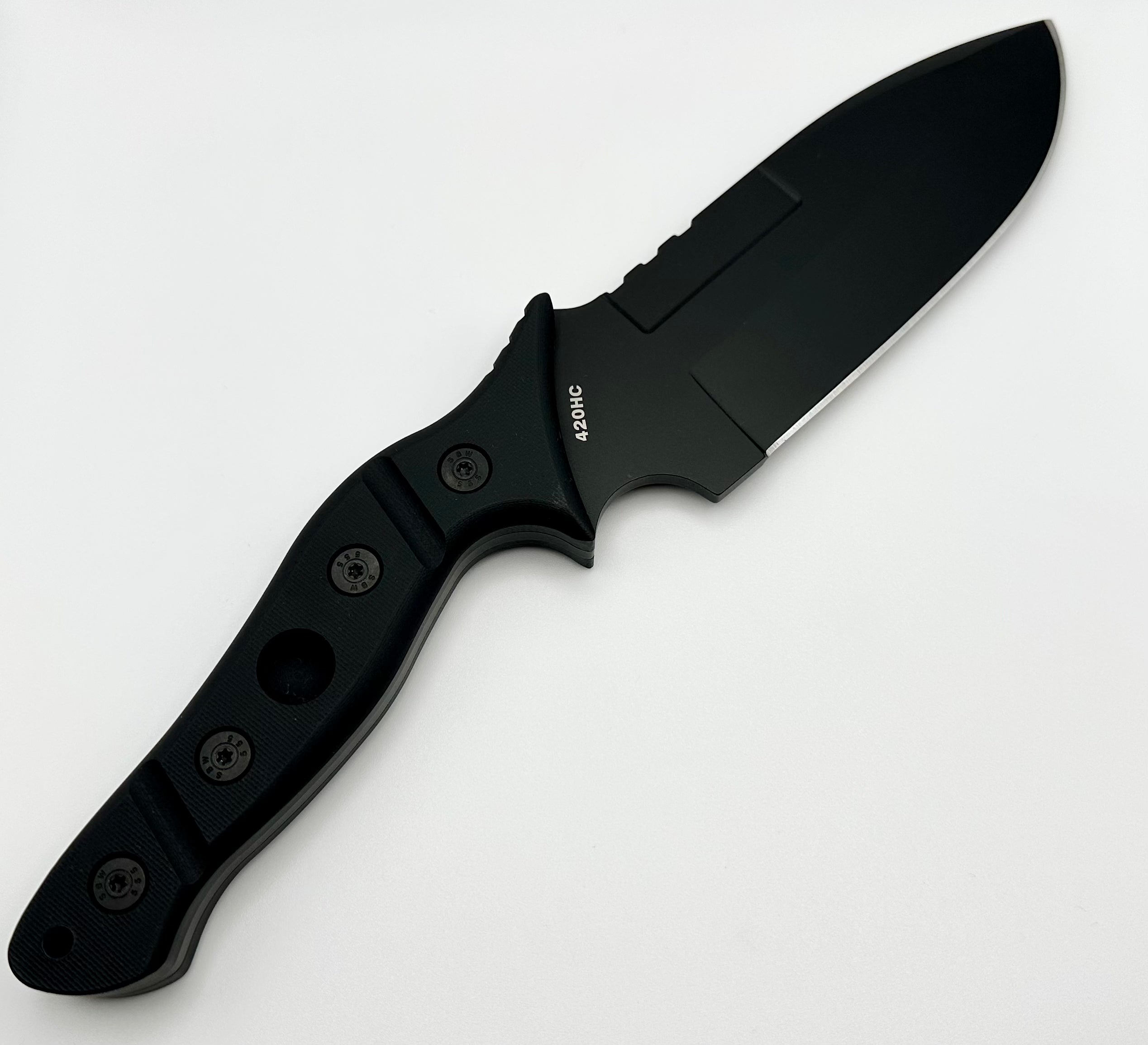 Sniper Bladeworks Mamu Black G-10 & PVD 420HC Tactical Field Knife