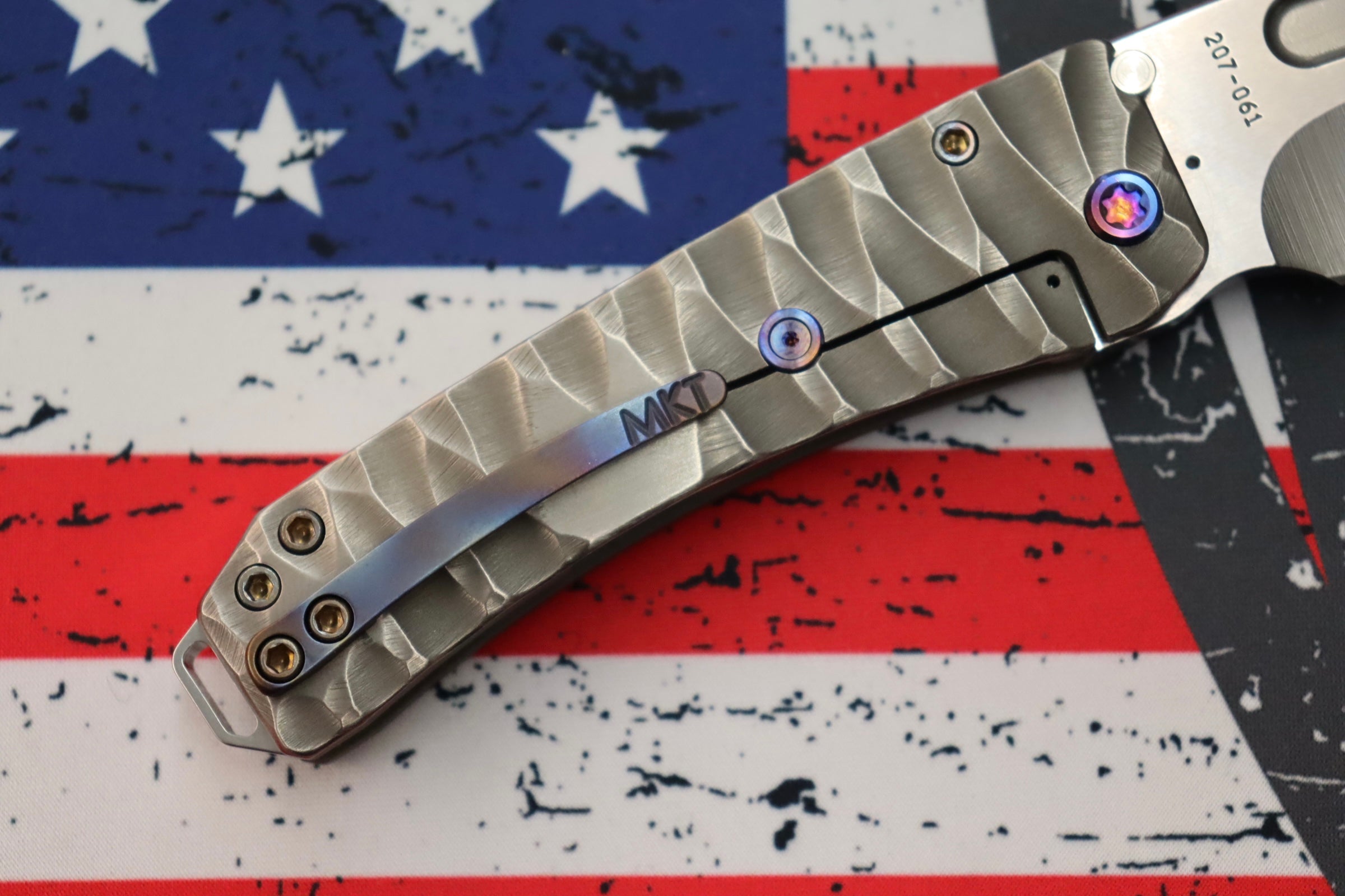 Medford Midi Marauder Tumbled S35VN Drop Point Knife - Premium Titanium Handles & Flamed Hardware