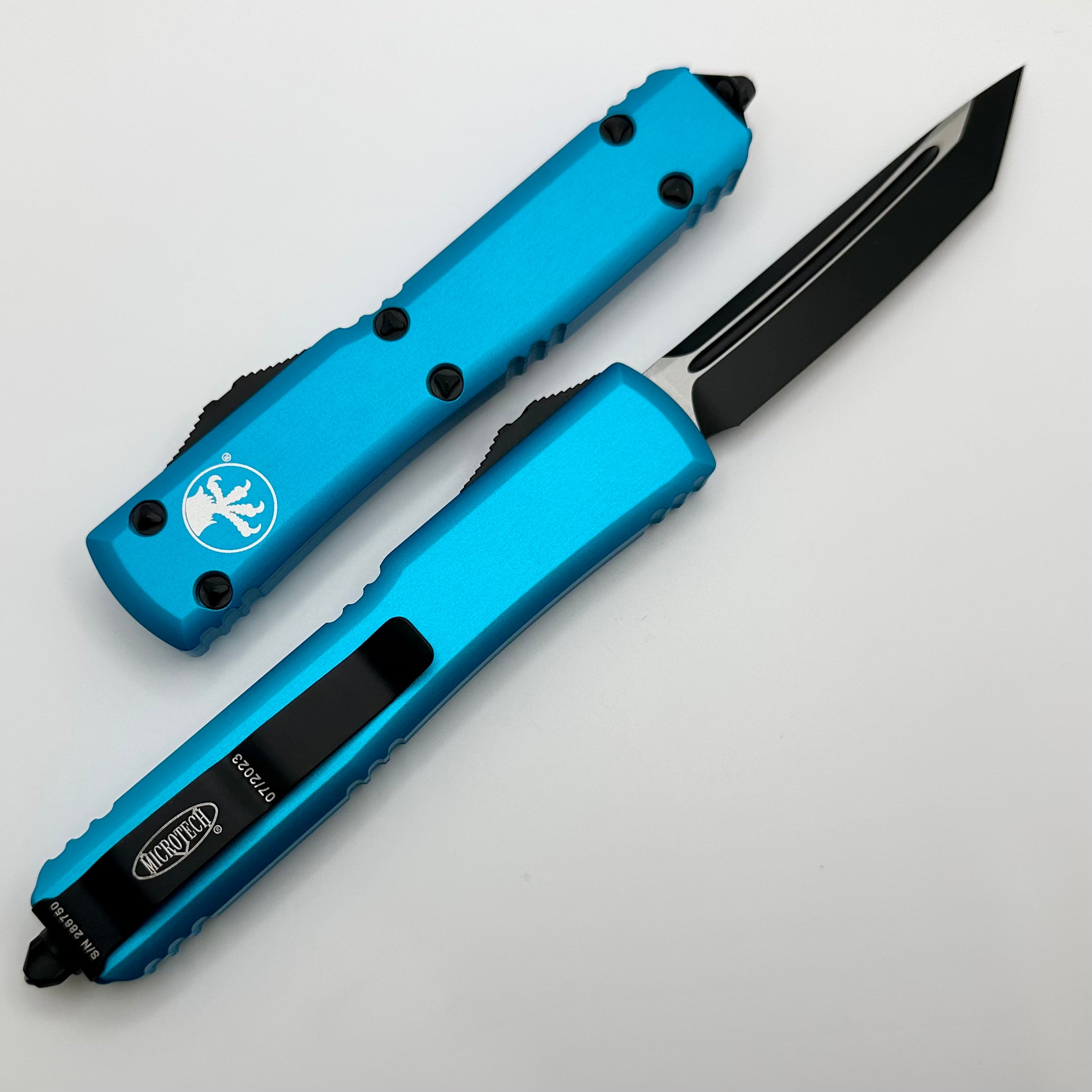 Microtech Ultratech Tanto T/E Premium Tactical Knife - Black & Turquoise