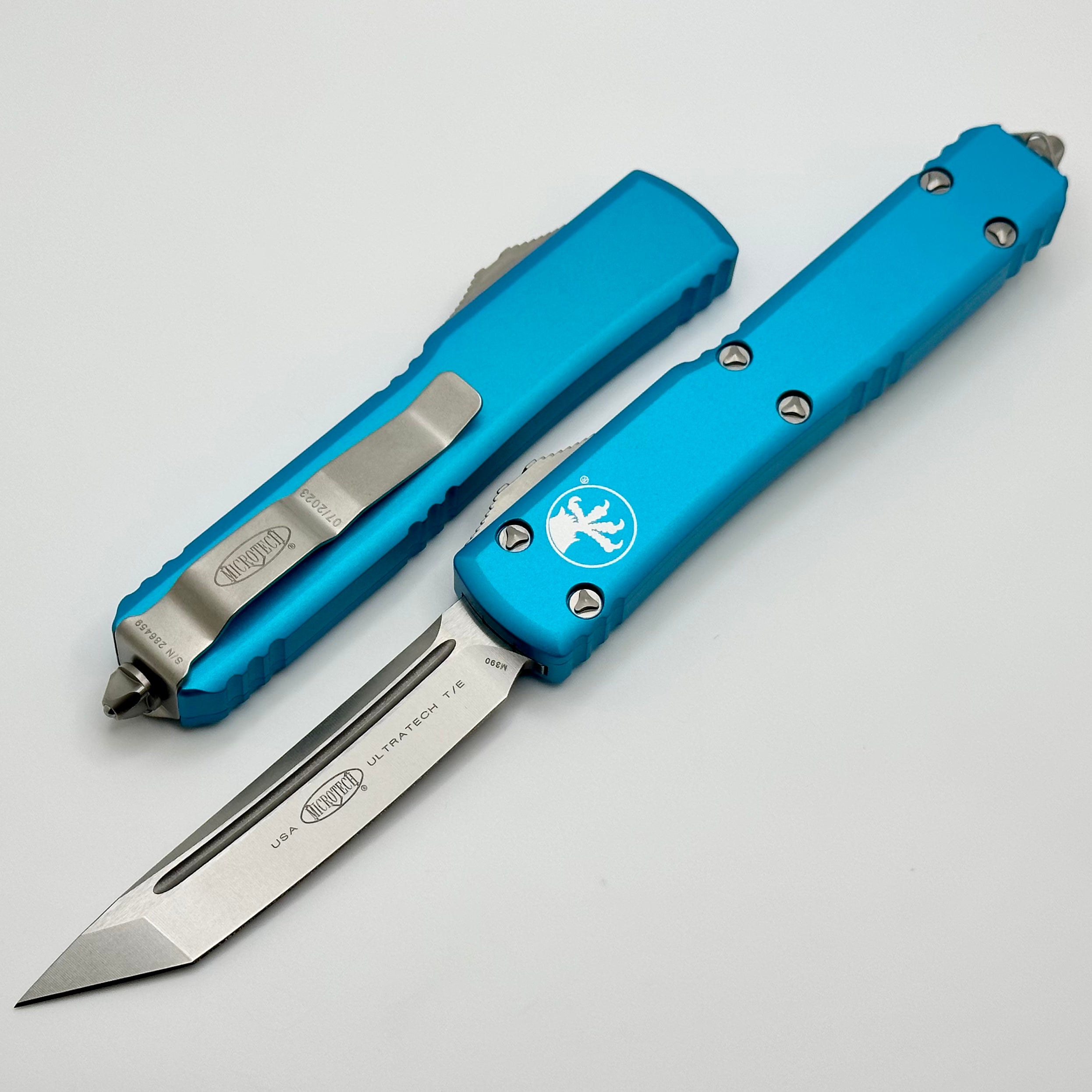 Microtech Ultratech Tanto T/E Stonewash Knife - Premium Turquoise Edition