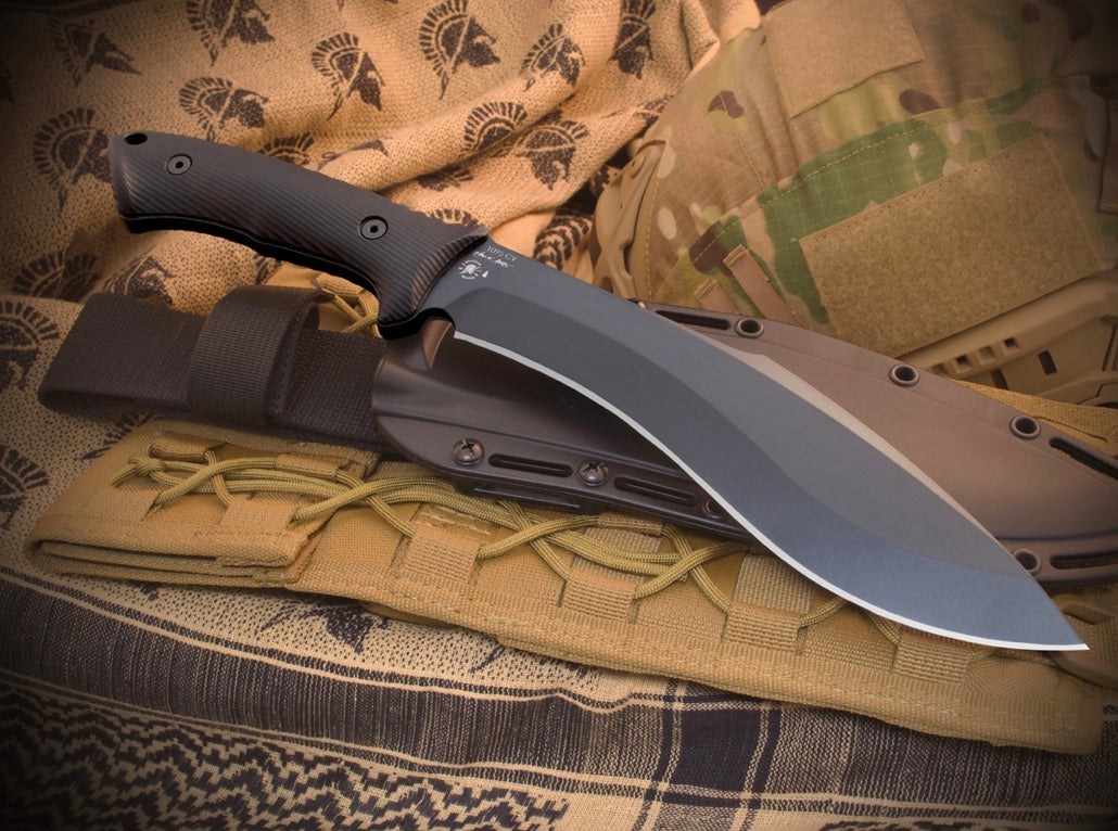 Spartan Harsey Ultimate Kukri Black Fixed Blade - Heavy Duty Outdoor Tool