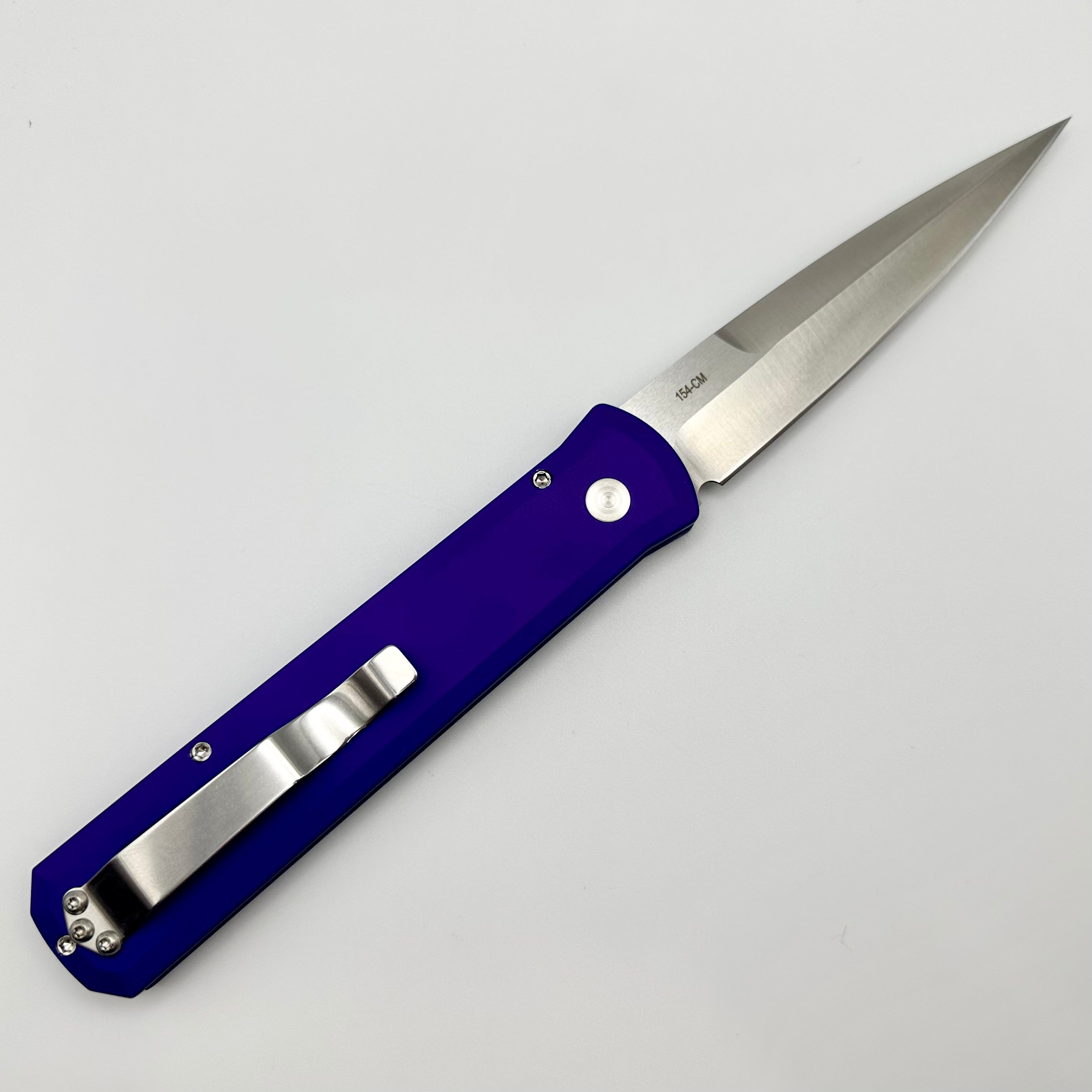 Pro-Tech Godfather Automatic Knife - Premium Purple Handle & Satin 154-CM Blade