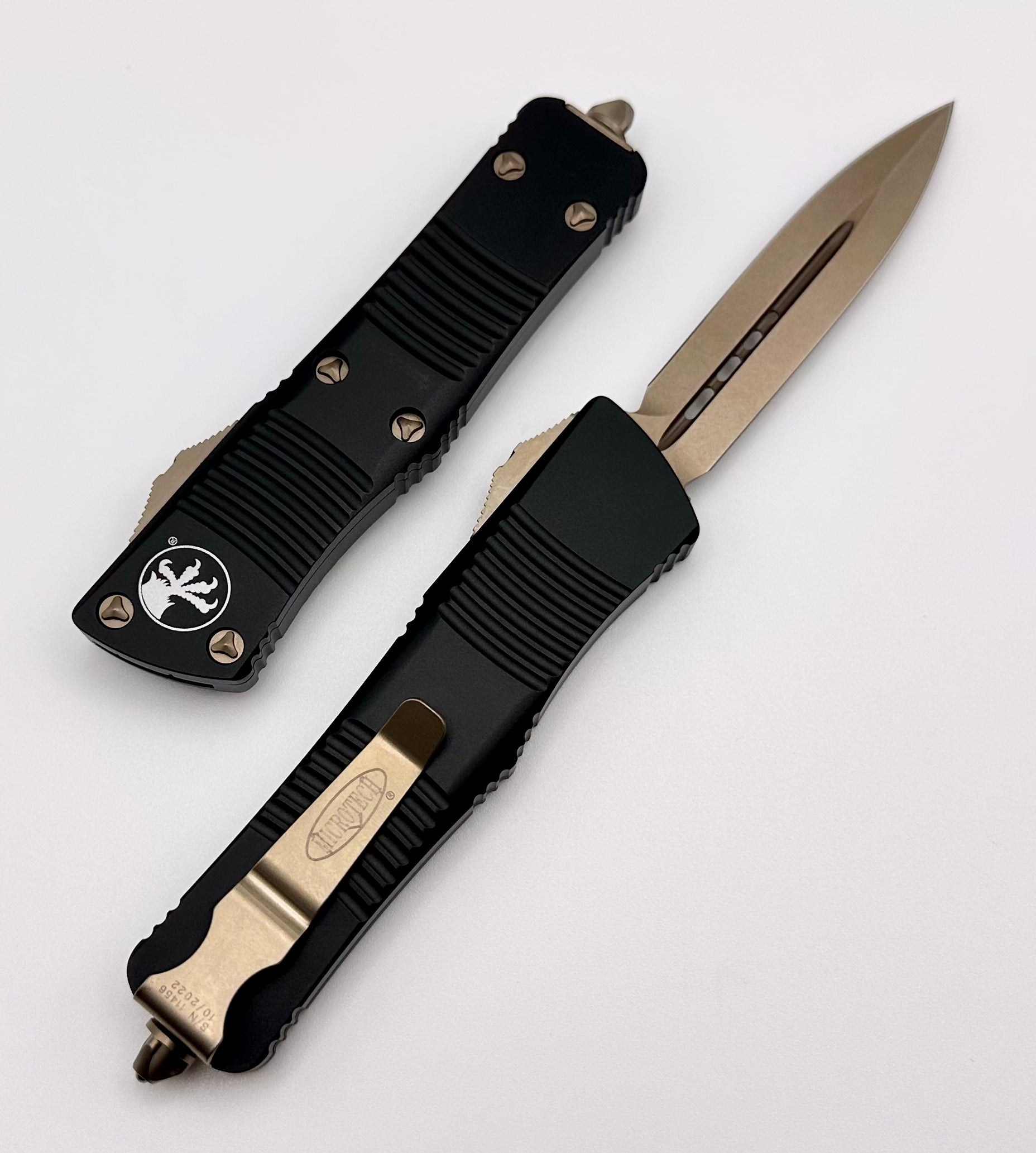 Microtech Troodon Premium Double Edge Bronze Knife - Compact & Lightweight