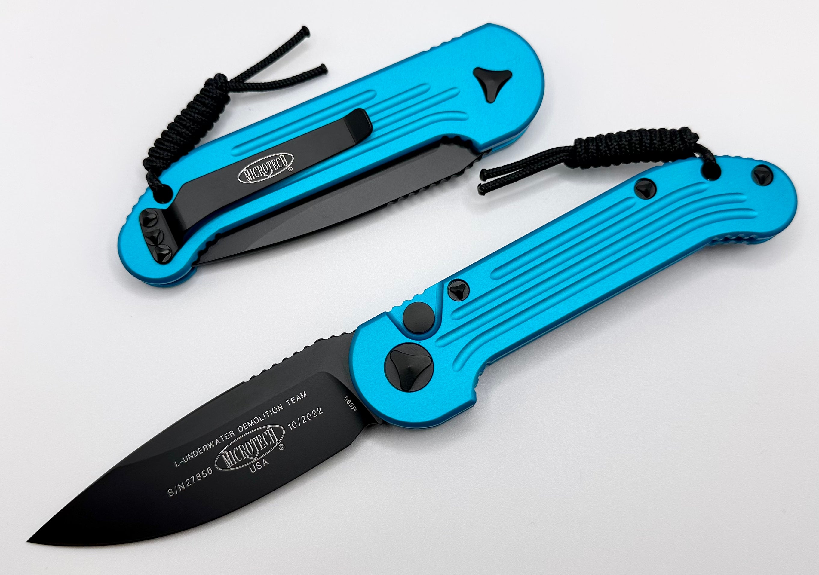 Microtech L.U.D.T Ultimate Tactical Knife - Turquoise & Black