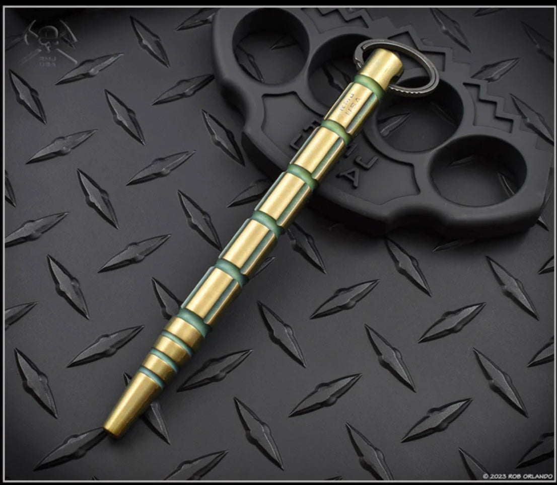 Ultimate RMJ Tactical Kubotan - Bronze/Green Titanium Self-Defense Tool