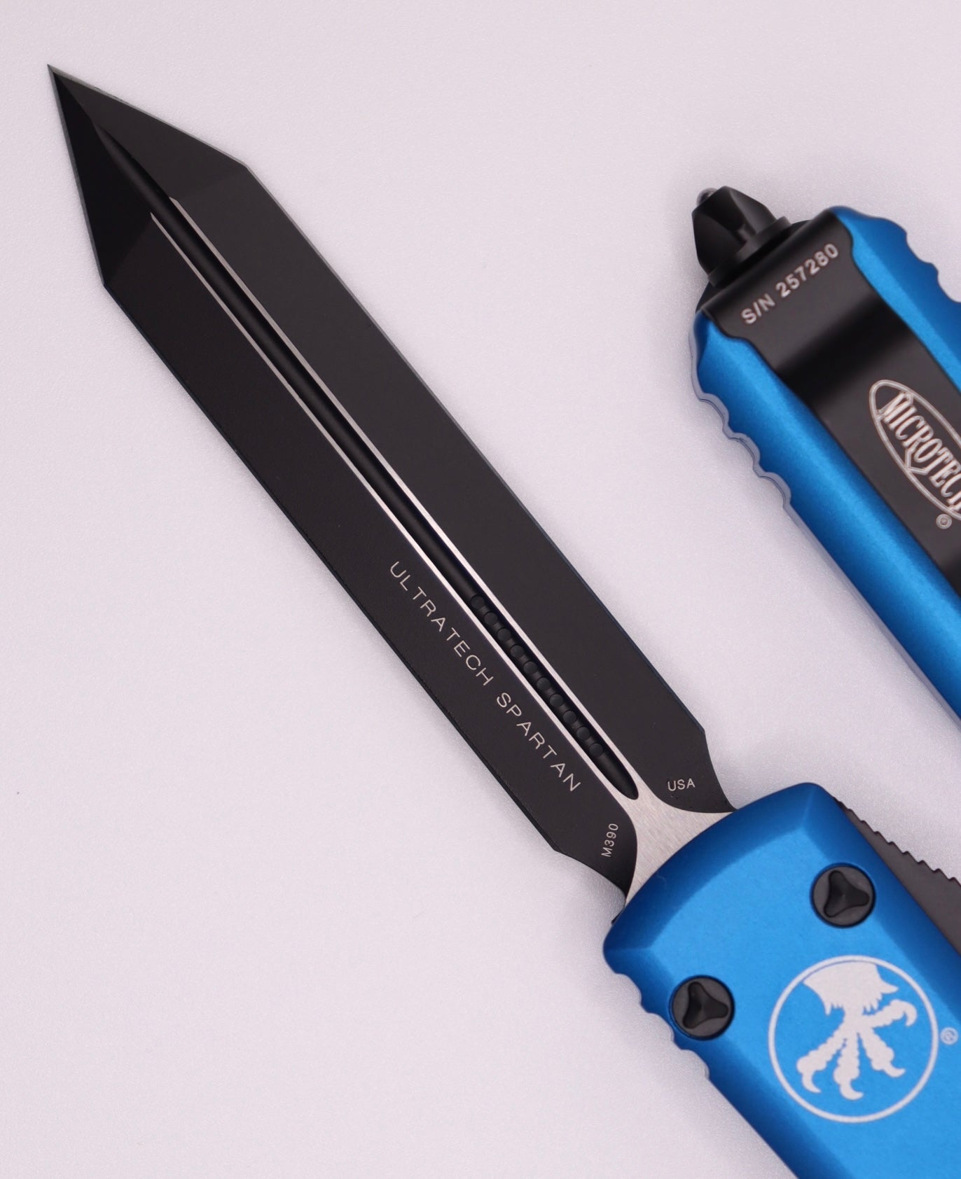 Microtech Ultratech Spartan Premium OTF Knife - Black & Blue Edition