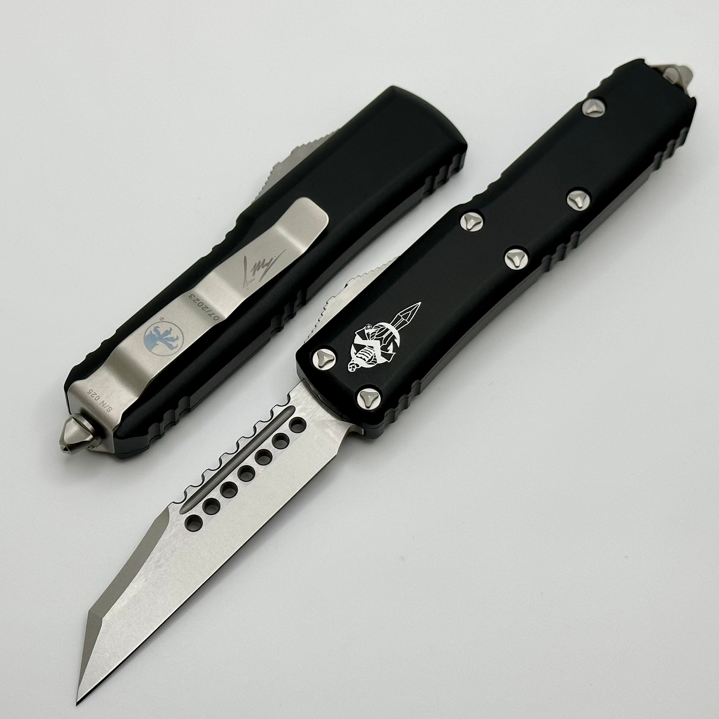 Premium Microtech UTX-85 Warhound Stonewash EDC Knife - Ultimate Compact Design