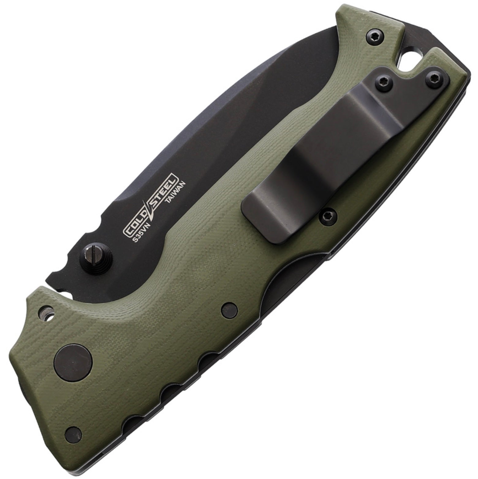 Premium Cold Steel AD-10 Tactical Folding Knife - OD Green G-10 & Black S35VN