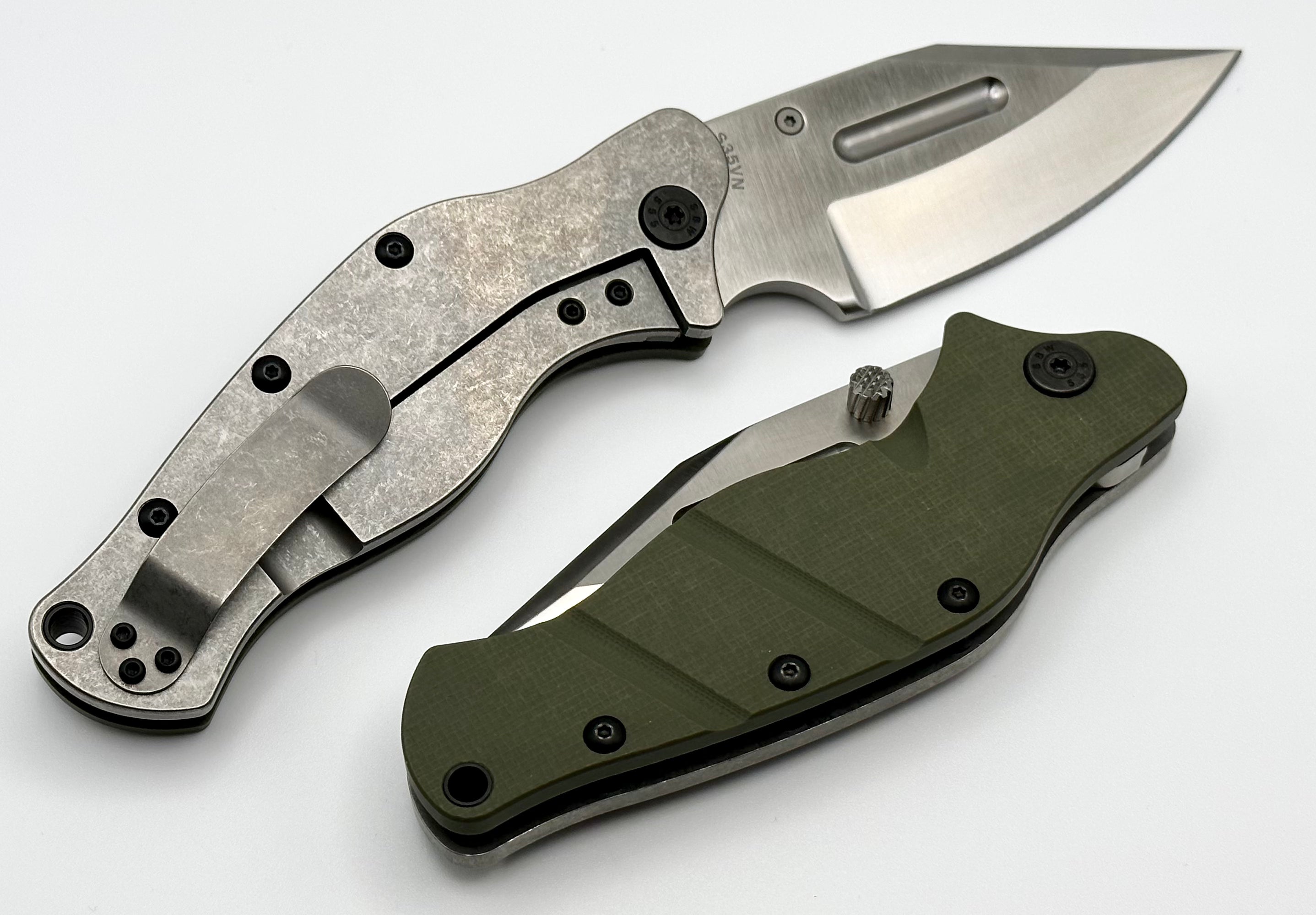 Sniper Bladeworks LPC Ultimate Tactical Knife - OD Green G-10 & Satin S35VN