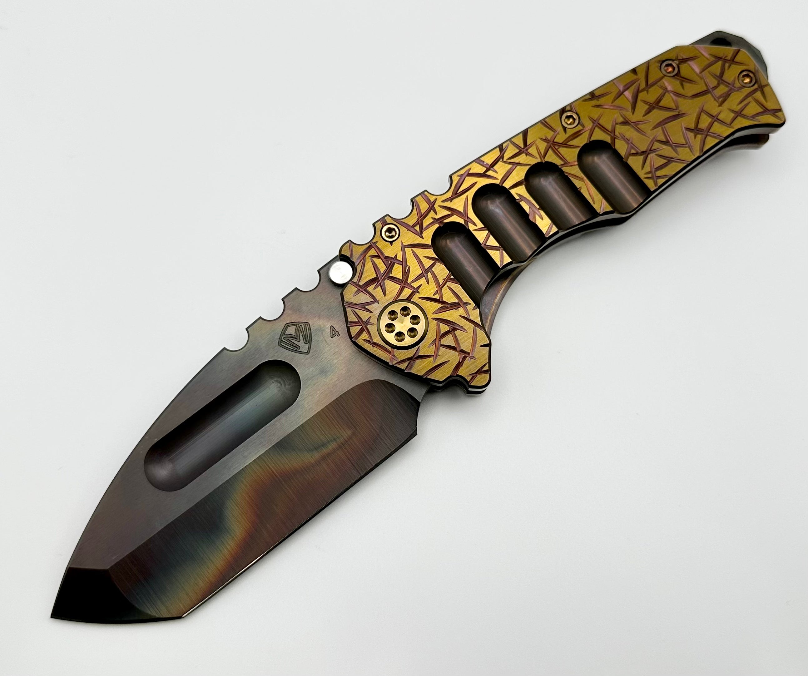 Medford Knife Praetorian TI S45VN - Ultimate Tactical Tanto Blade with Bronze Jasmine Fields Handles