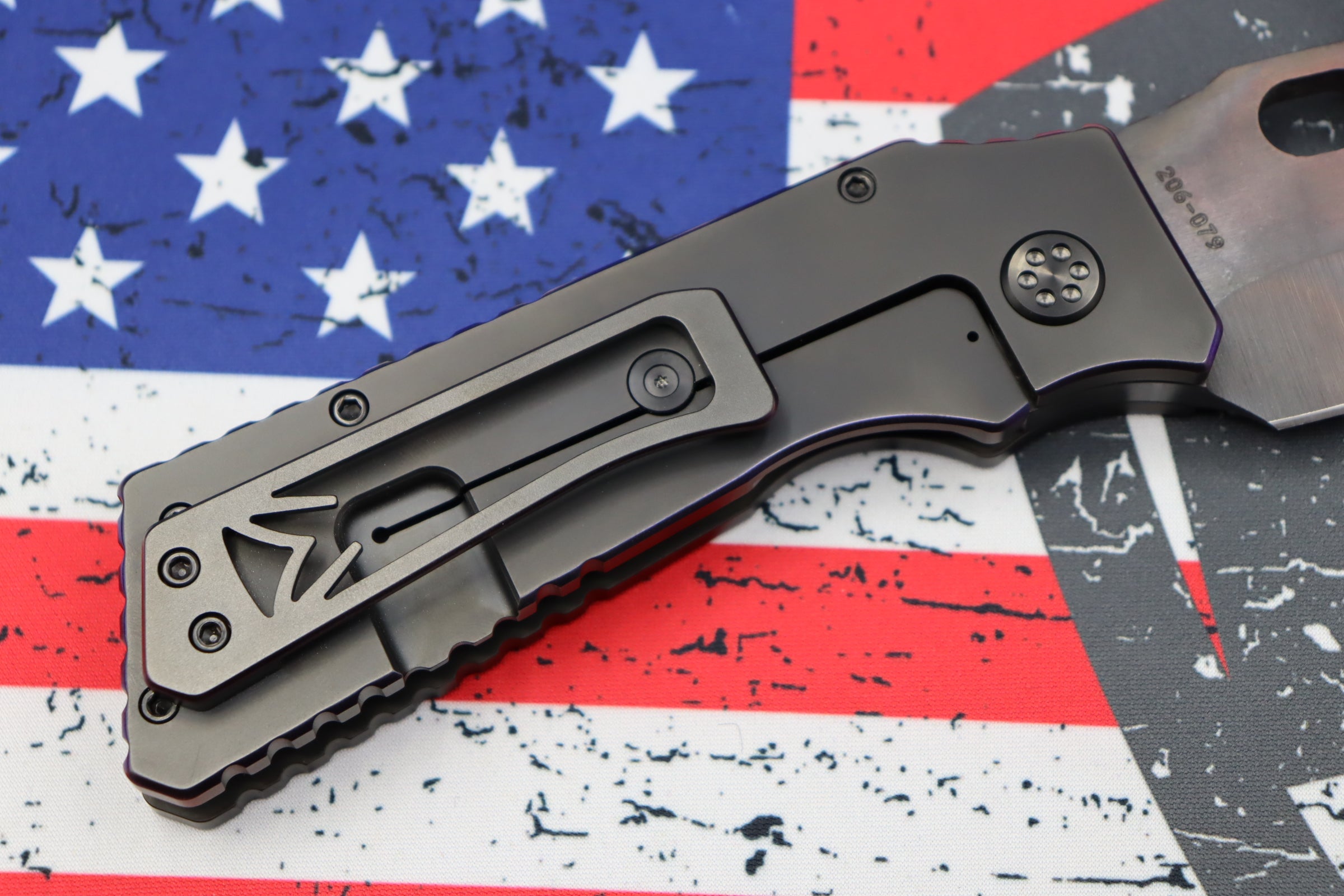 Medford TFF-1 Fat Daddy S35VN Tactical Knife - Premium PVD Finish with Violet Pinstriped Handles