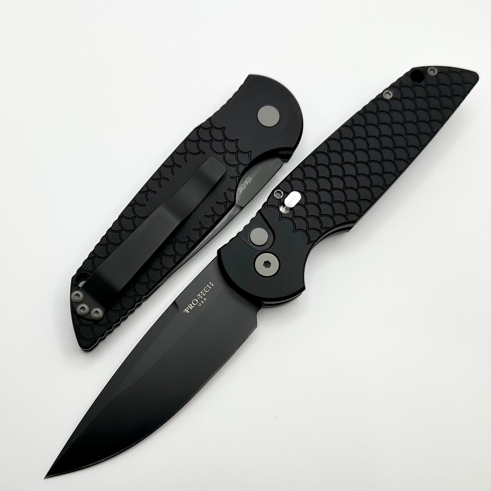 Ultimate Pro-Tech TR-3 XI M Tactical Knife - Black Fish Scale Handle & 154-CM Blade