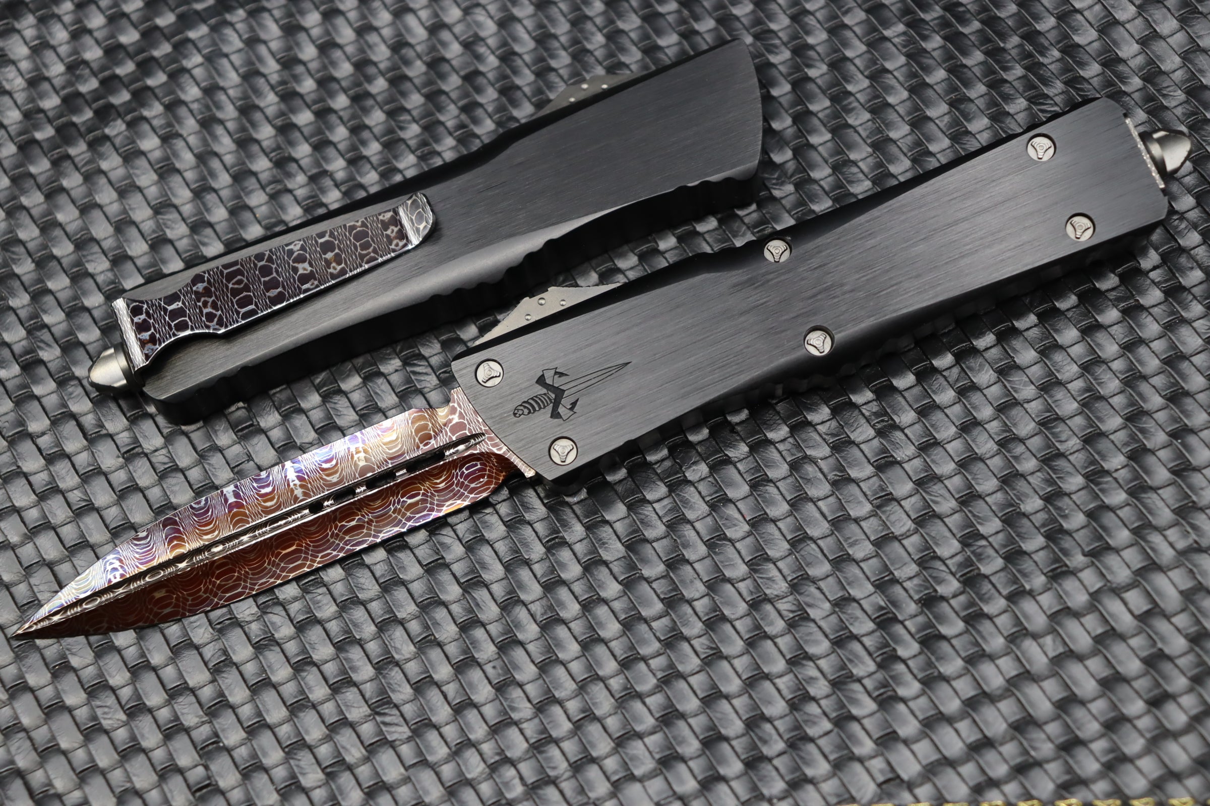 Premium Marfione Custom Combat Troodon OTF Knife - Vegas Forge Sharktooth Damascus Blade & DLC Hardware