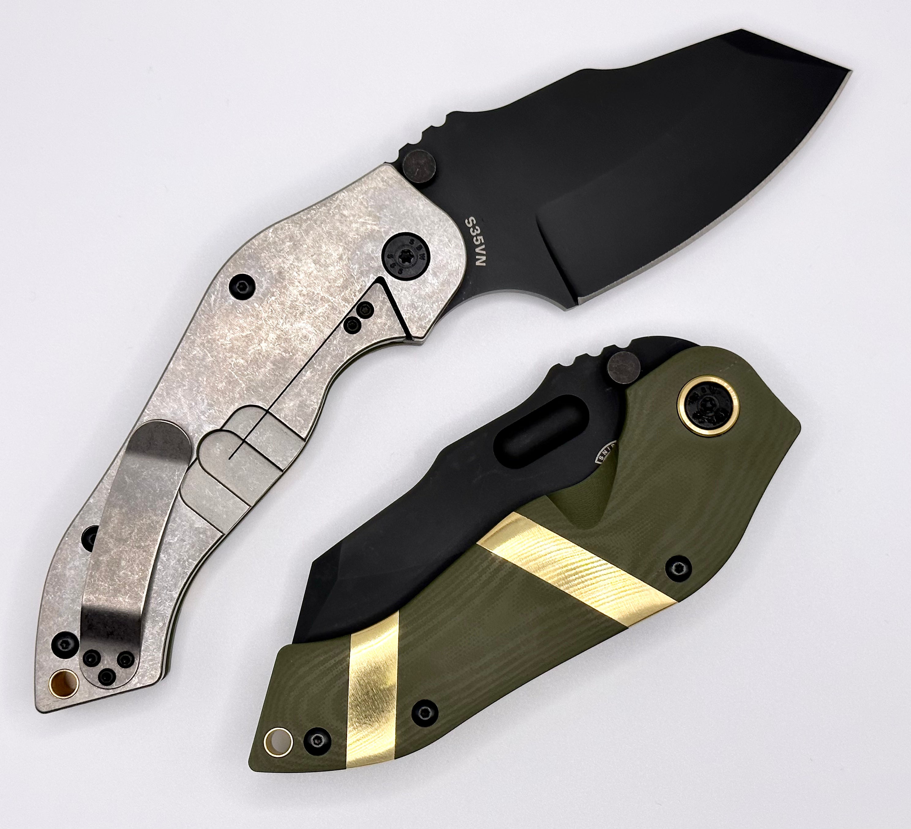 Premium Sniper Bladeworks DMF Tactical Knife - OD Green G-10 Handle & PVD S35VN Blade