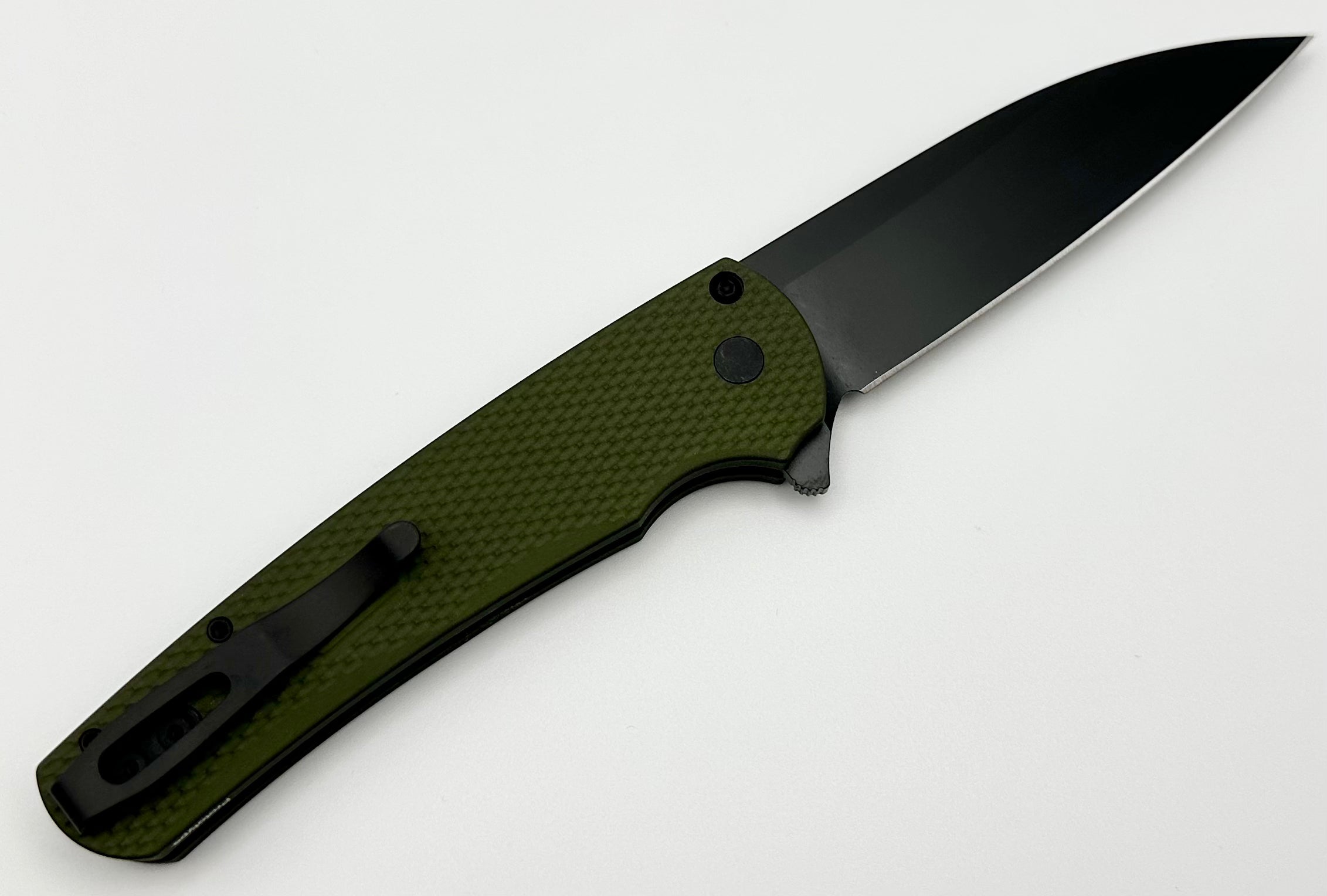 Pro-Tech Malibu 2023 Texas Blade Show Prototype - Premium Textured Green Handle & DLC MagnaCut Blade