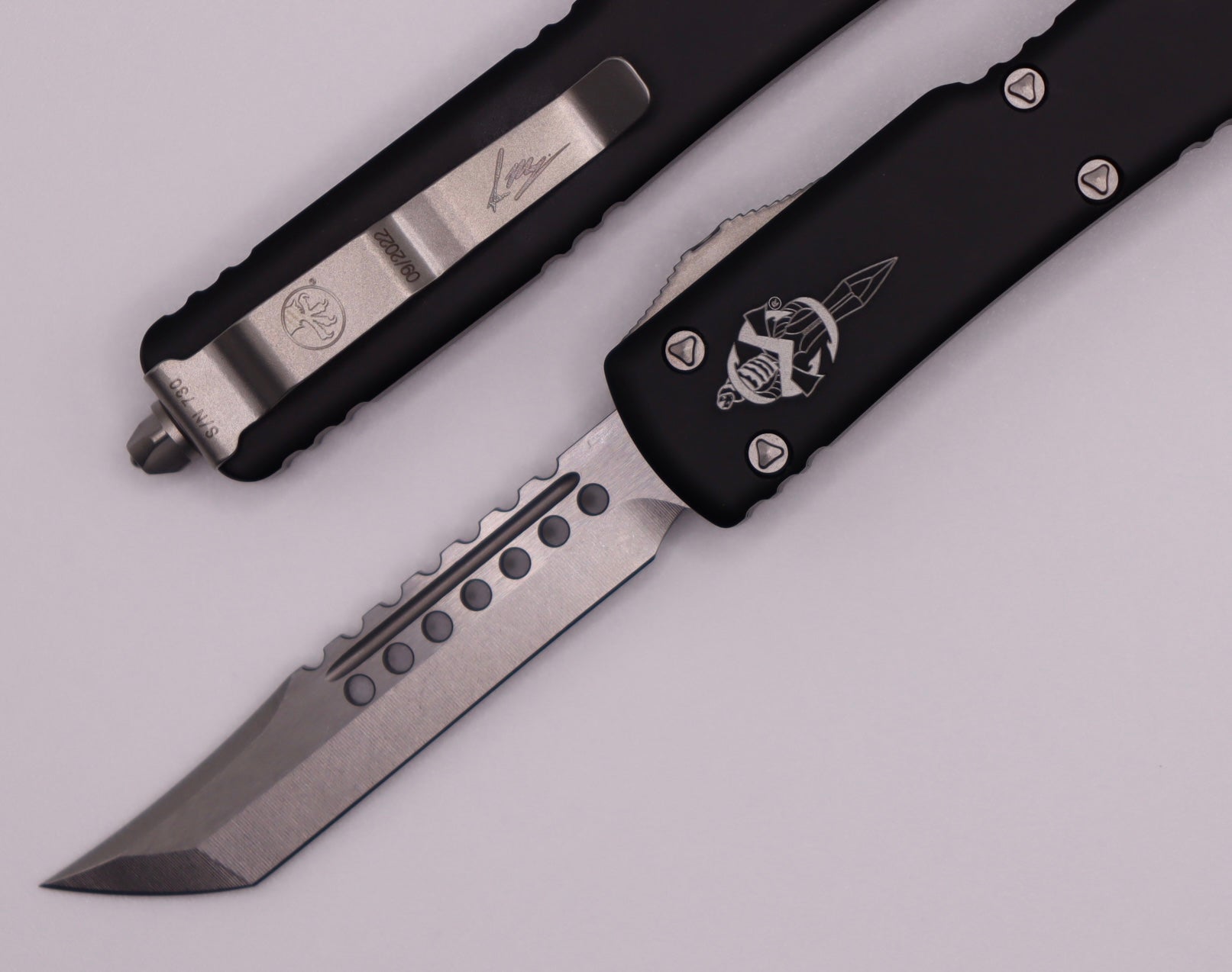 Premium Microtech UTX-70 Hellhound Stonewash Pocket Knife