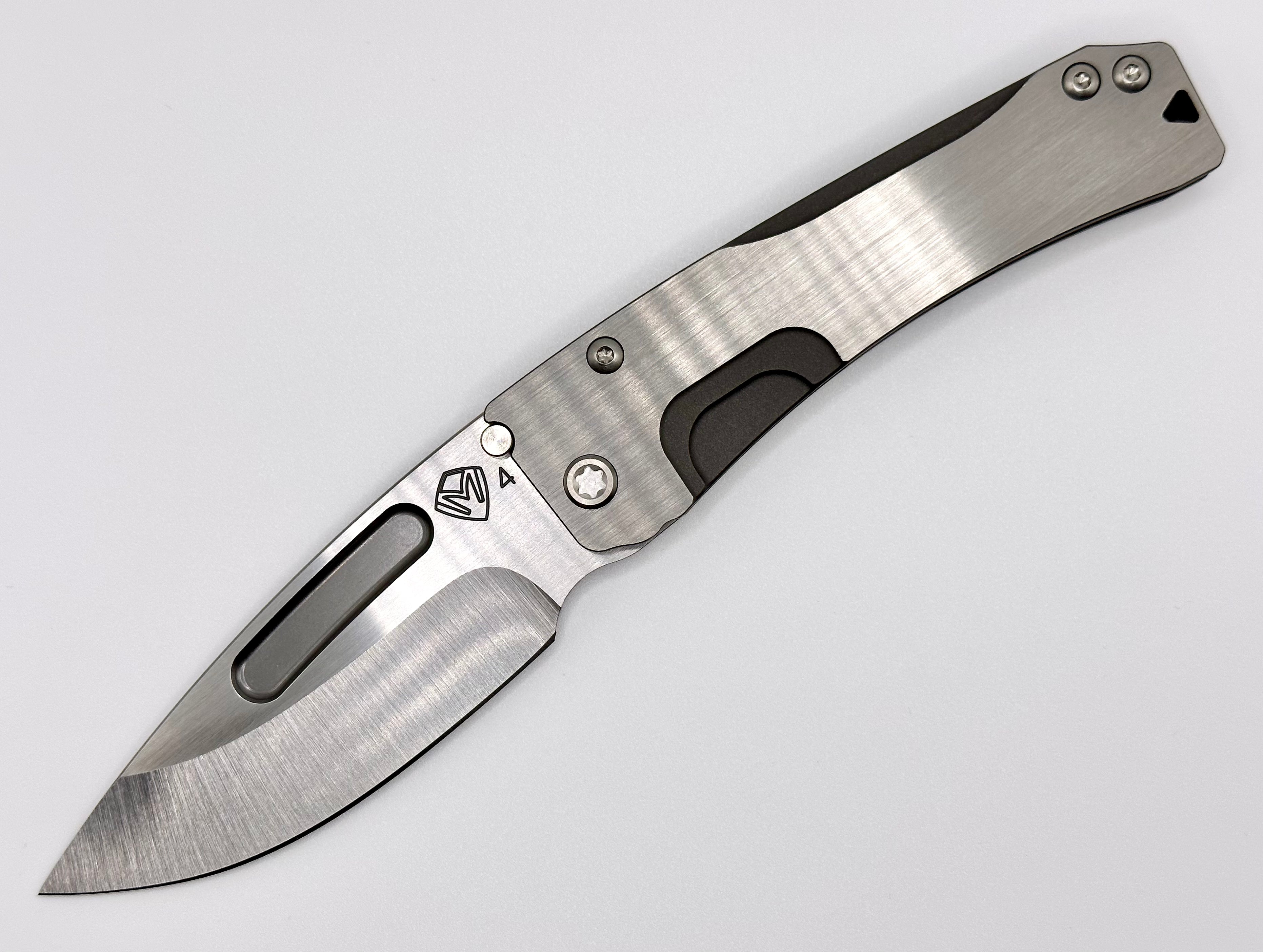 Medford Slim Midi Satin EDC Knife - S45VN Drop Point & Silver Handles