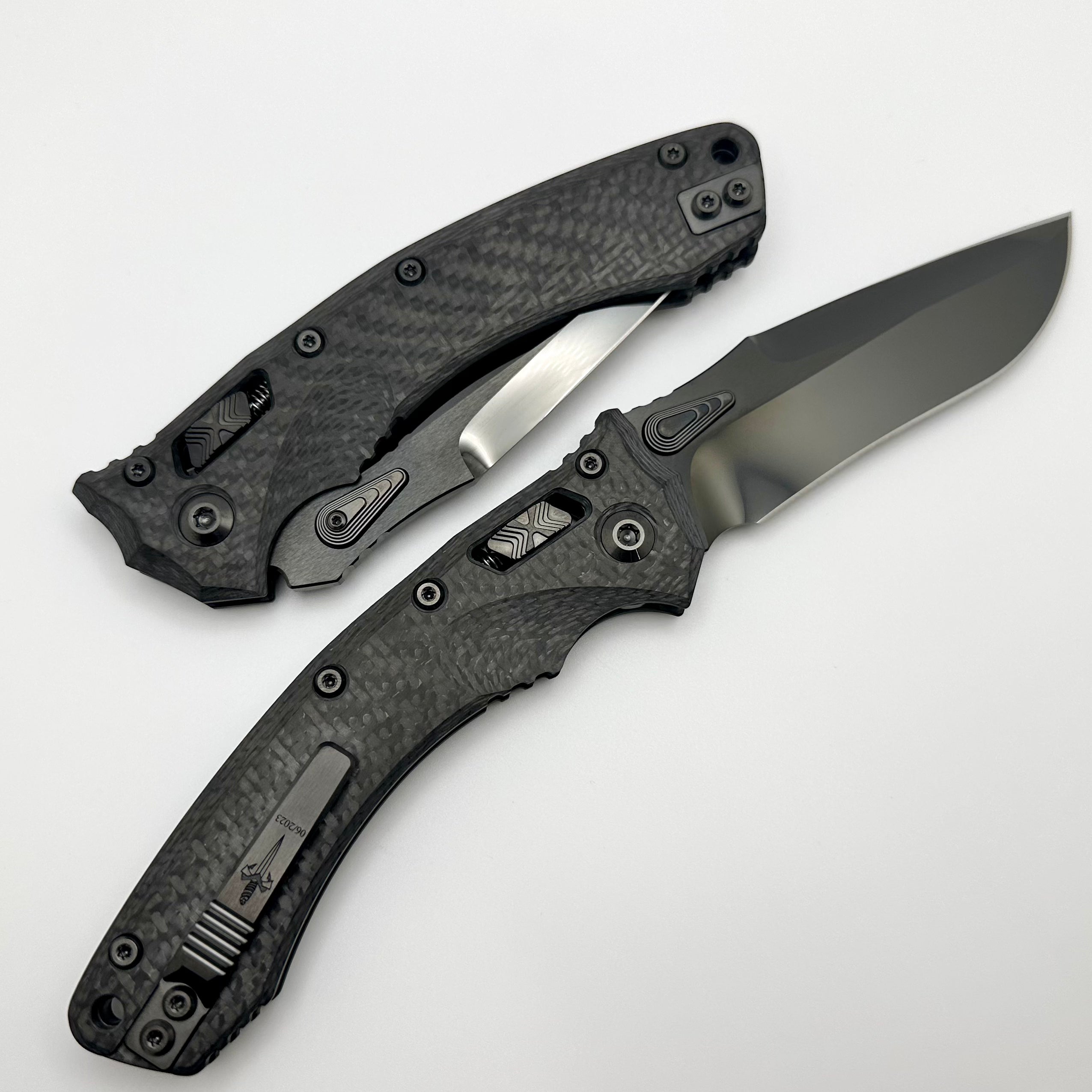 Marfione Custom Knives Amphibian RAM-LOK DLC Diamondwash M390 & Carbon Fiber Handles - Ultimate Tactical Precision