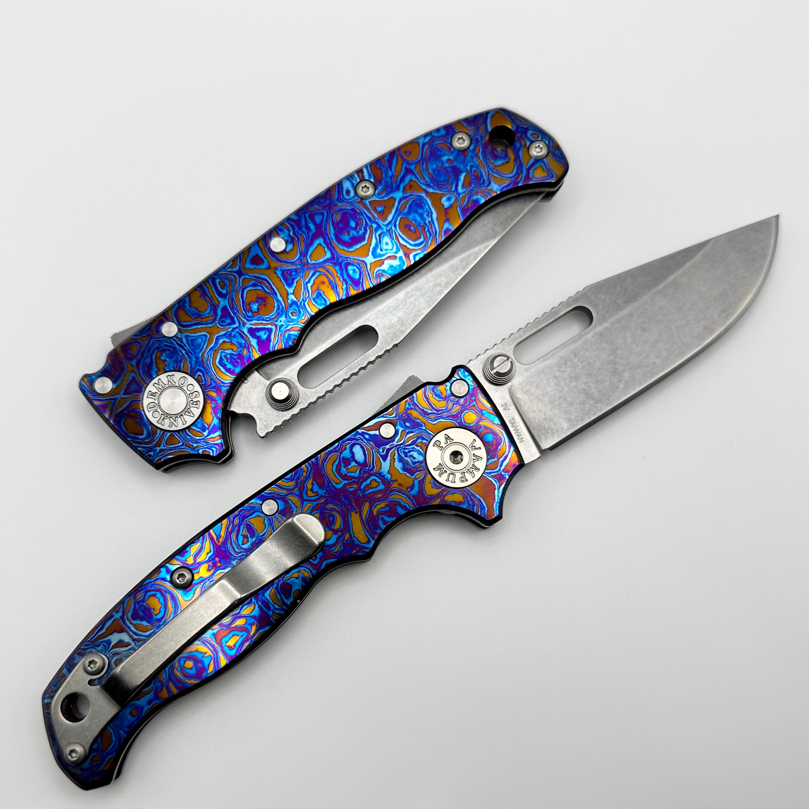 Premium Demko AD20.5 Knife: 3V Clip Point & Timascus Handle