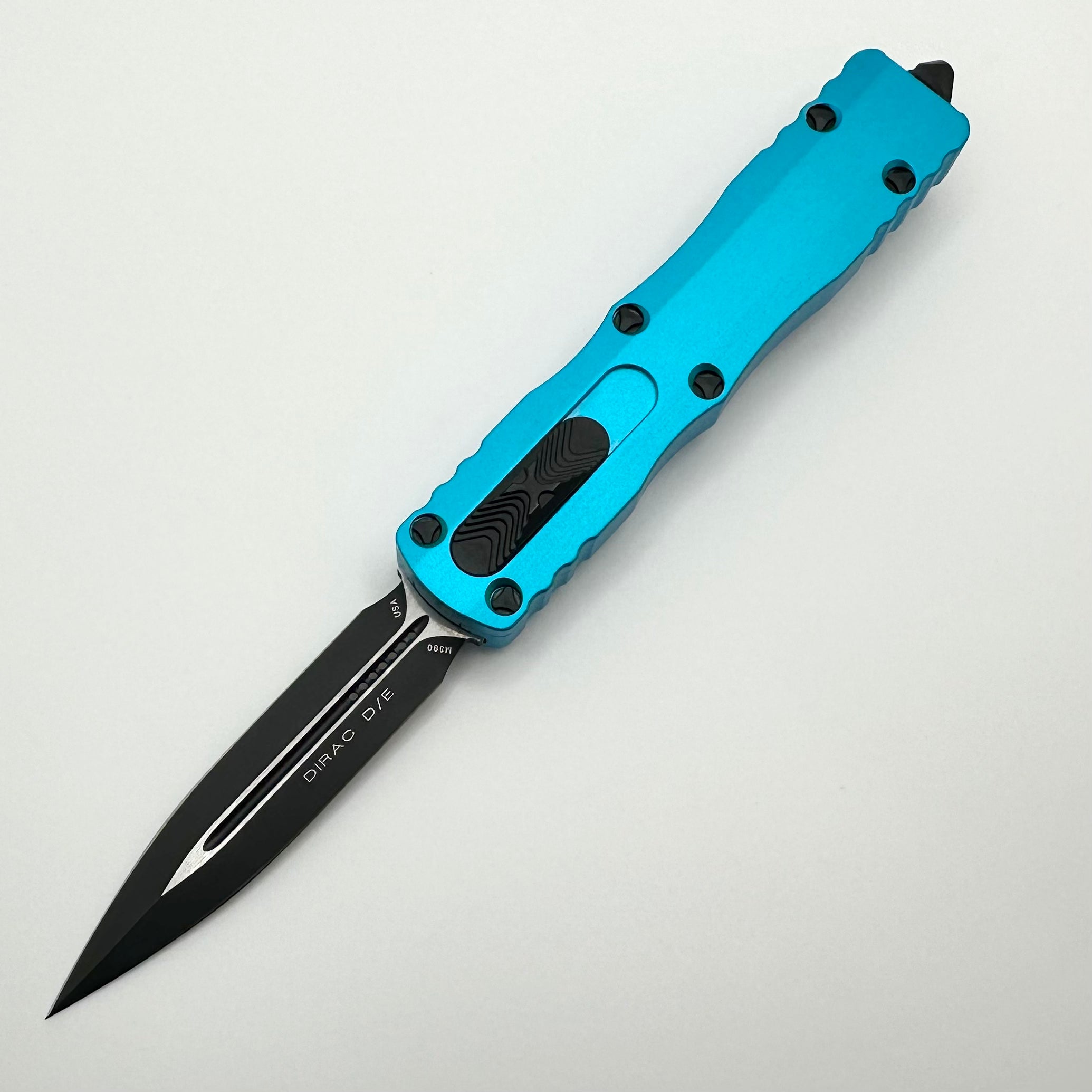 Microtech Dirac Double Edge Black & Turquoise Premium EDC Knife